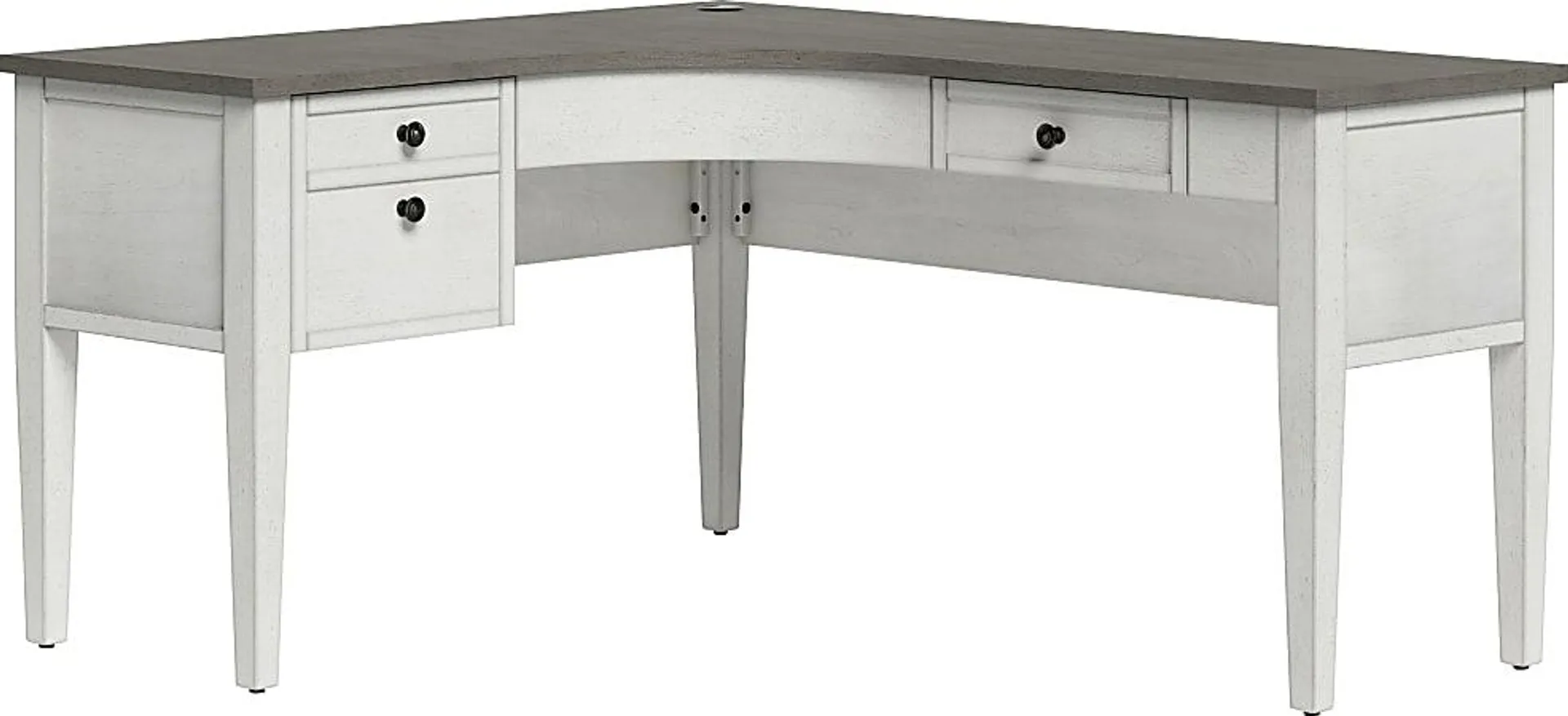 Whalen® Lagron 60"W Wood L-Shaped Corner Desk, Arctic White/Shadow Gray