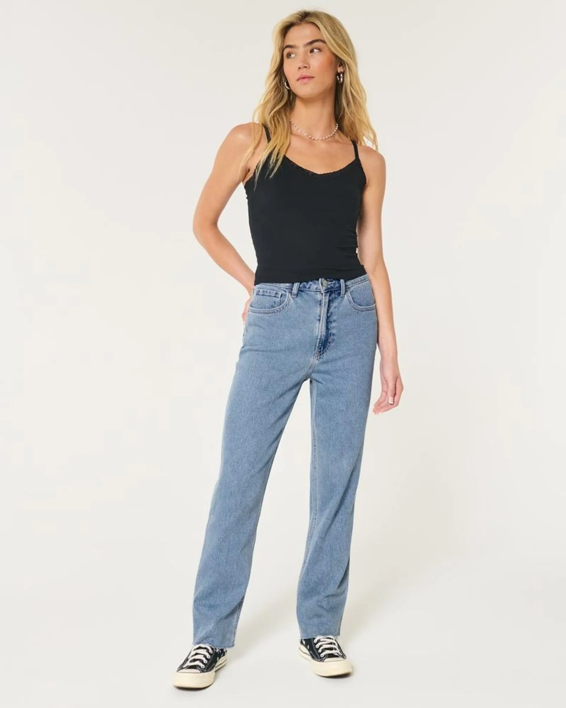 Ultra High-Rise Medium Wash 90s Straight Jeans