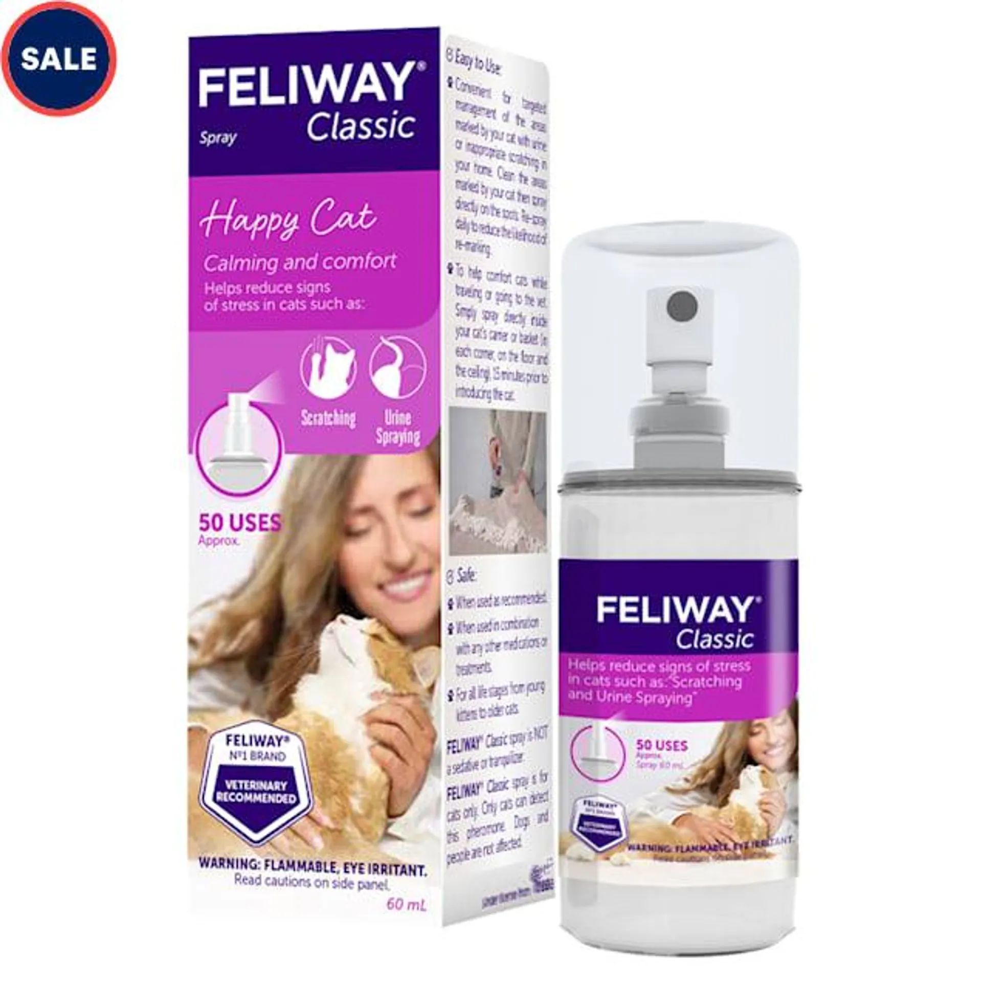 Feliway Calming Spray for Cats, 60 ml.