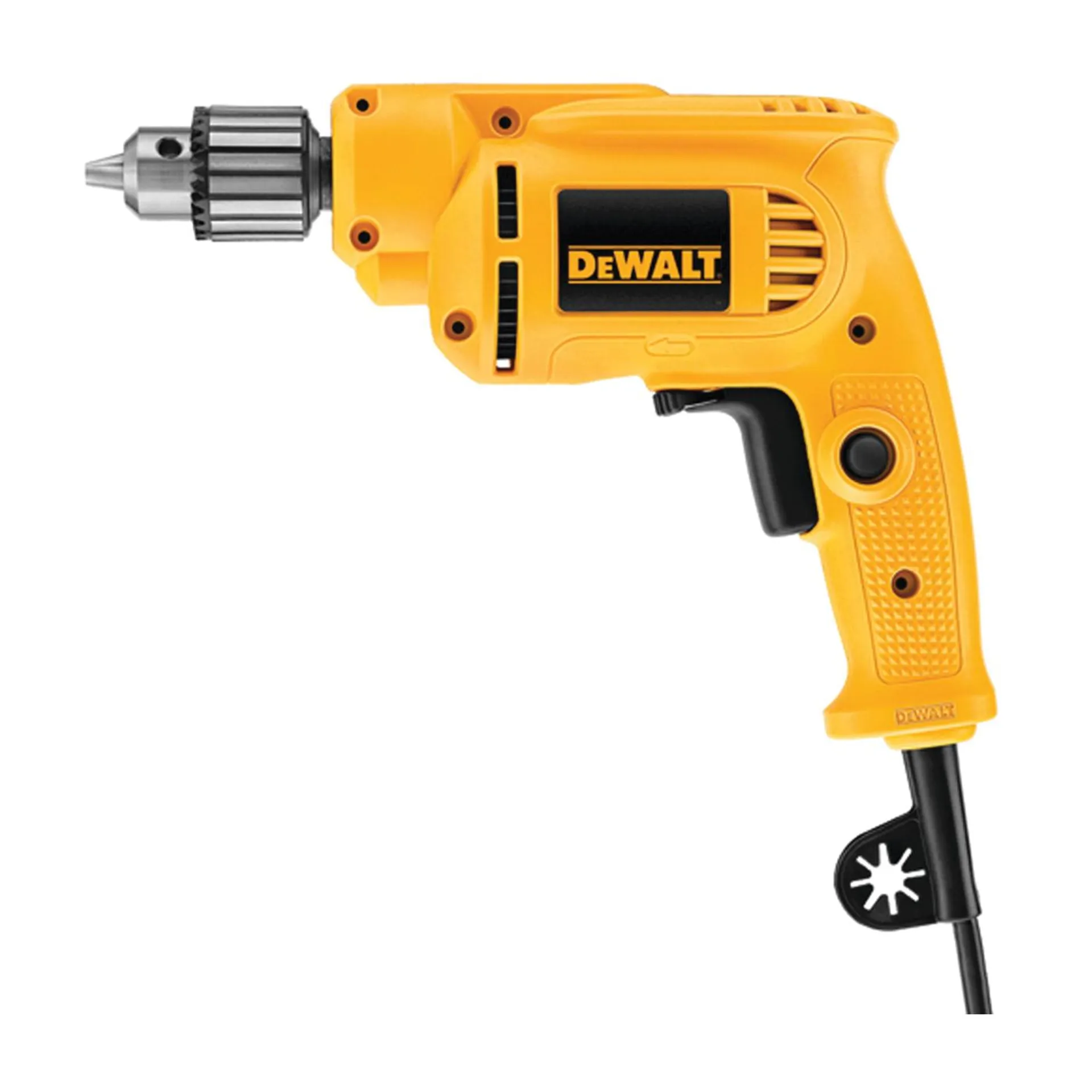 DeWALT DWE1014 Electric Drill, 7 A, 3/8 in Chuck, Keyed Chuck, Includes: (1) Chuck Key with Holder