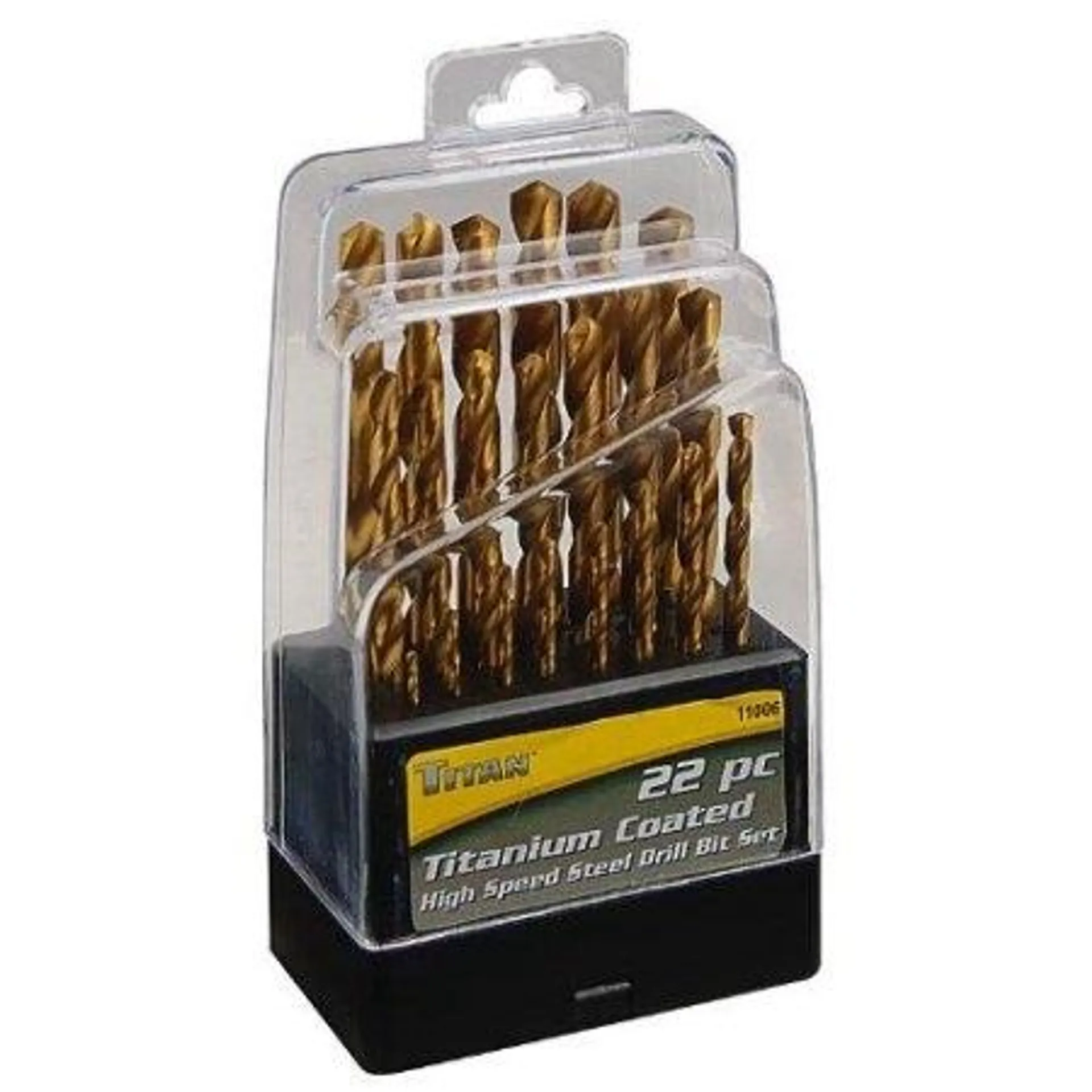 Titan 22-Piece Titanium-coated Steel Drill Bit Set