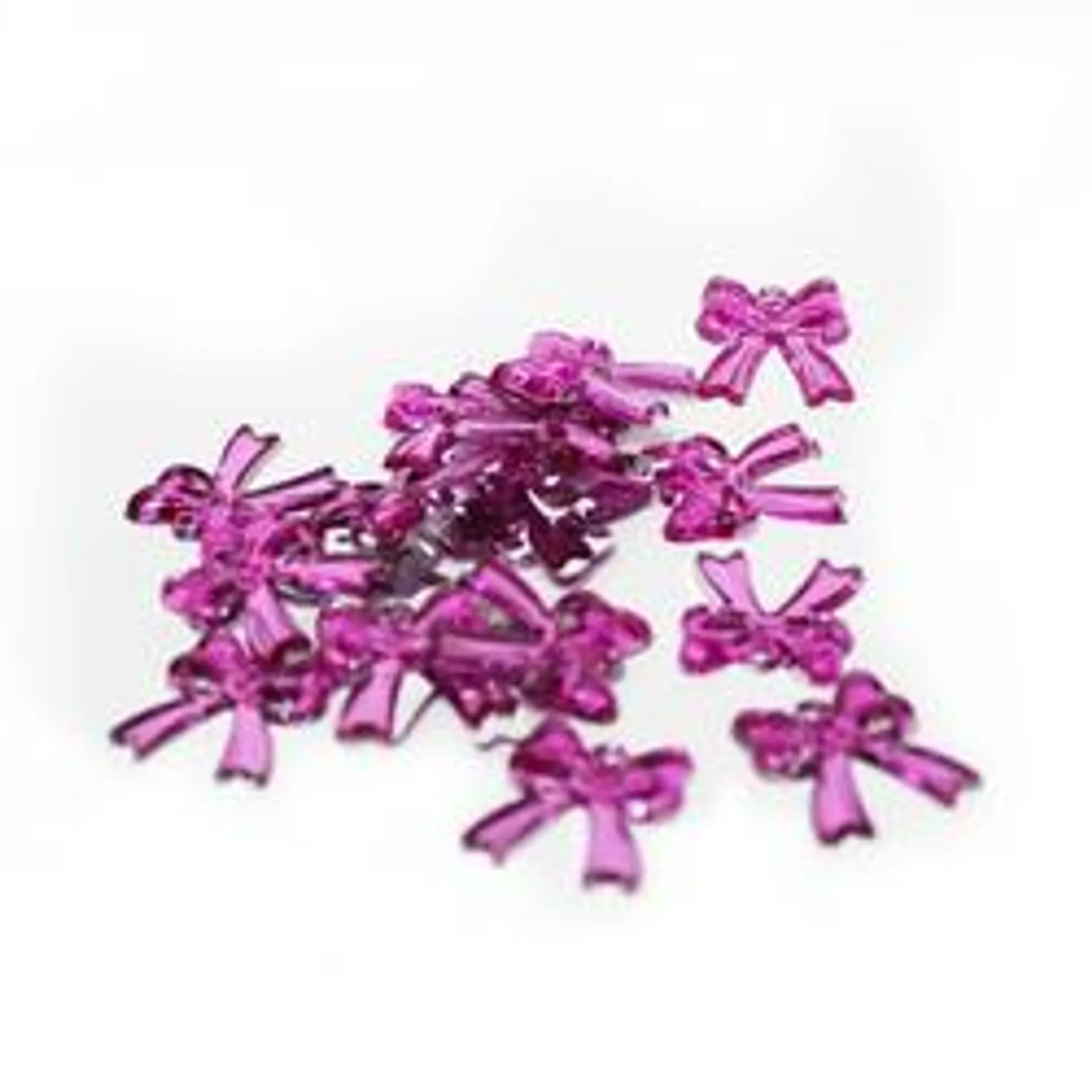 Fuchsia Flat Back Bow Rhinestones (Package of 18 pieces)