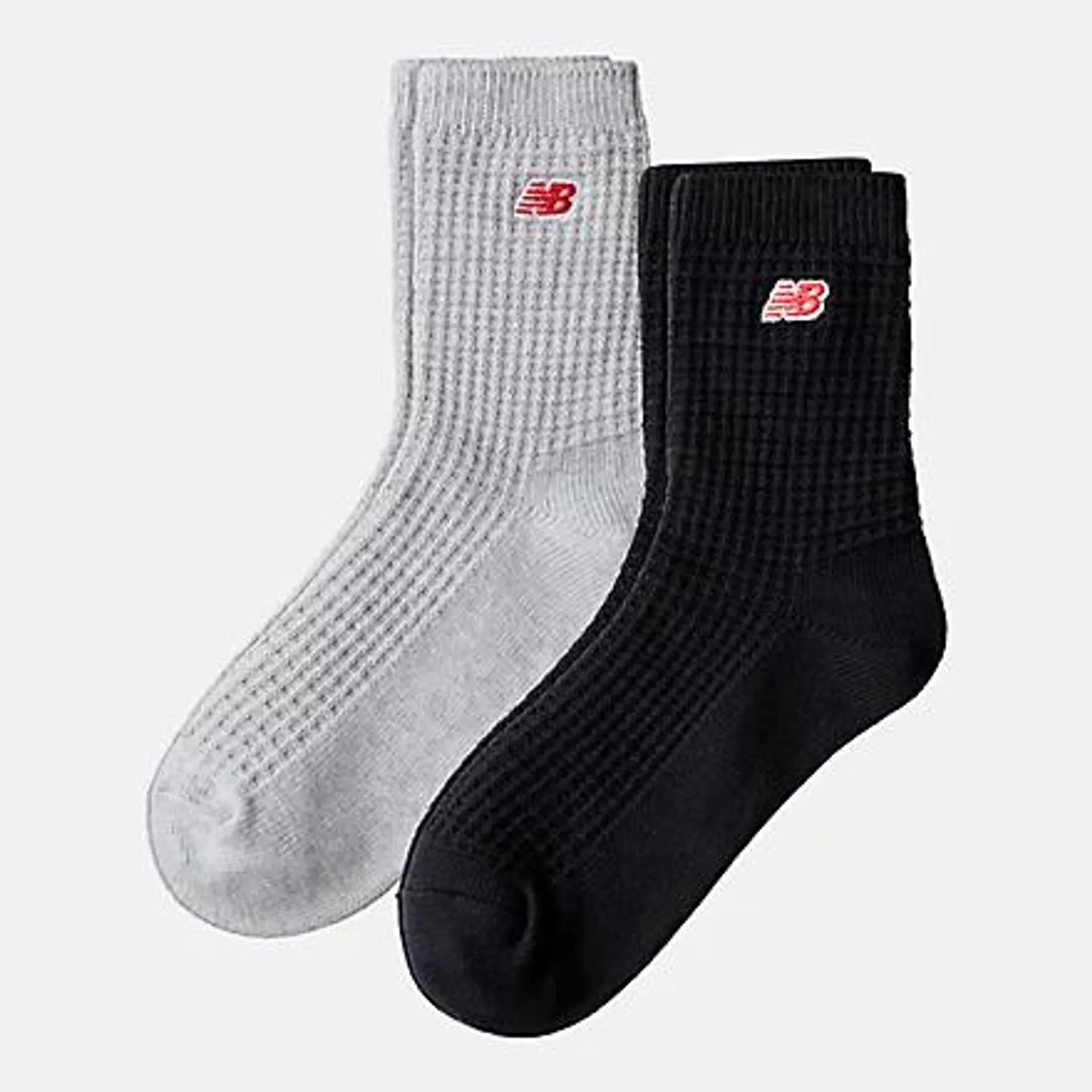 Waffle Knit Ankle Socks 2 Pack