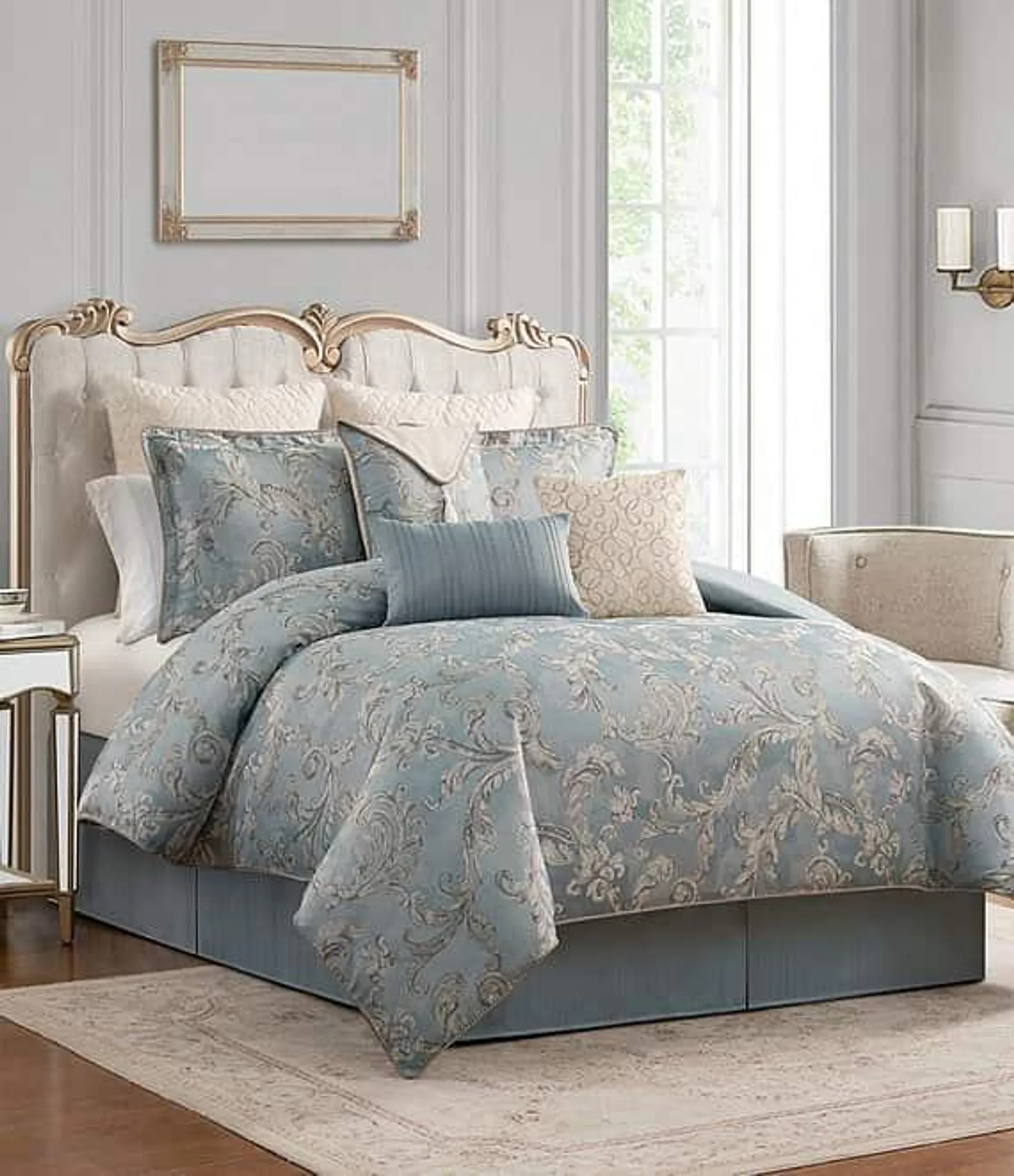 Cranfield Leaf Motif Reversible 6-Piece Comforter Set