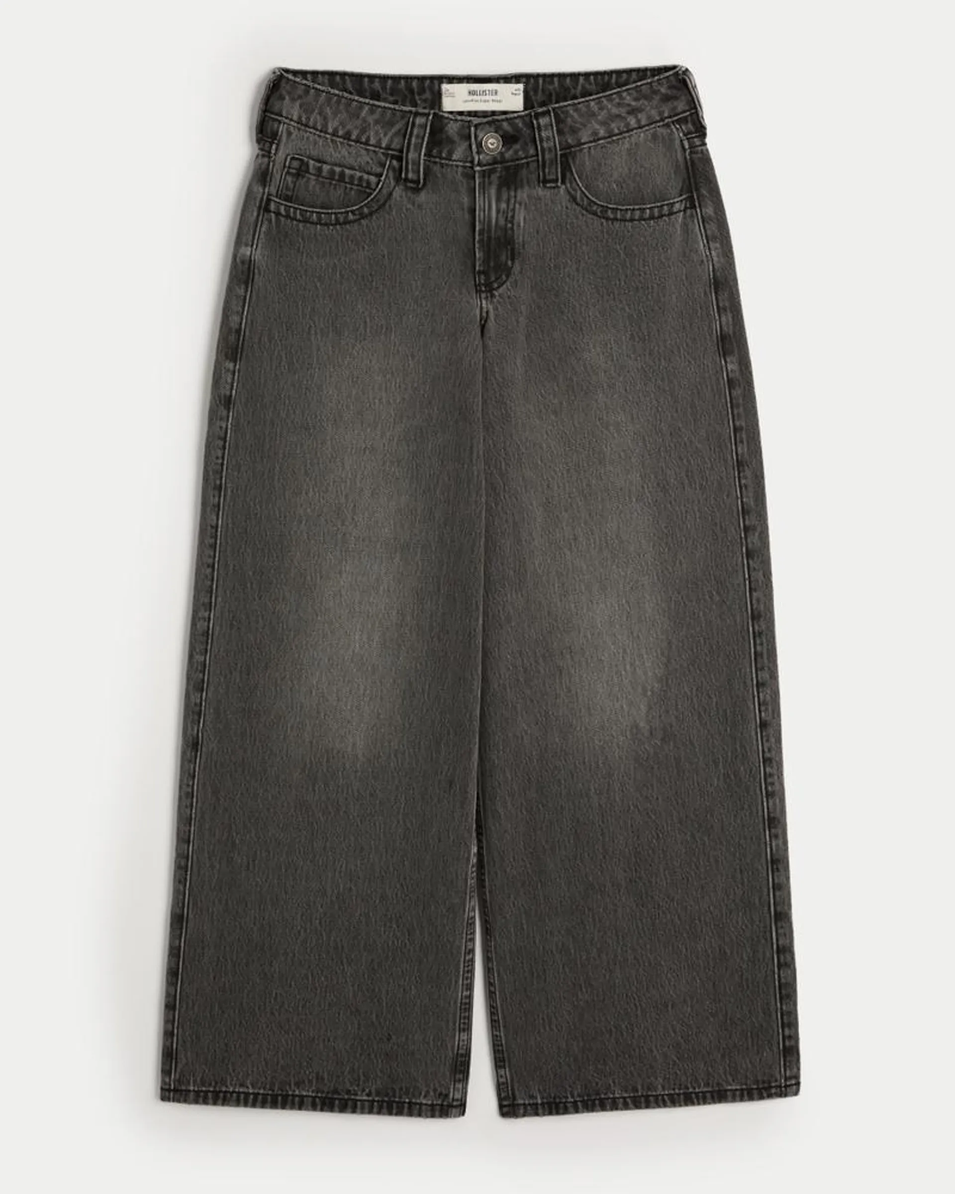 Low-Rise Washed Black Super Baggy Jeans