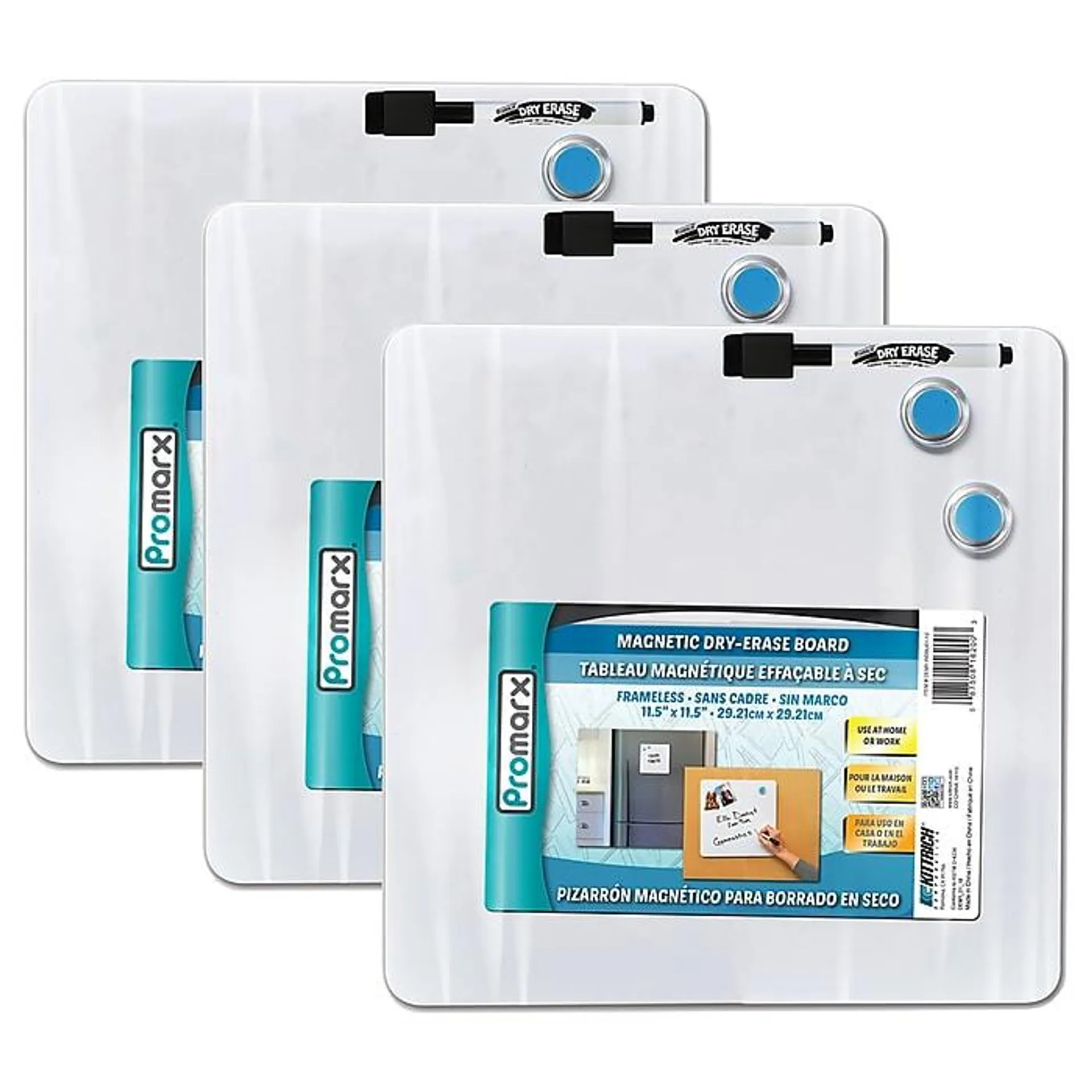 Promarx® Magnetic Dry-Erase Board with Dry-Erase Marker & Two Magnets,