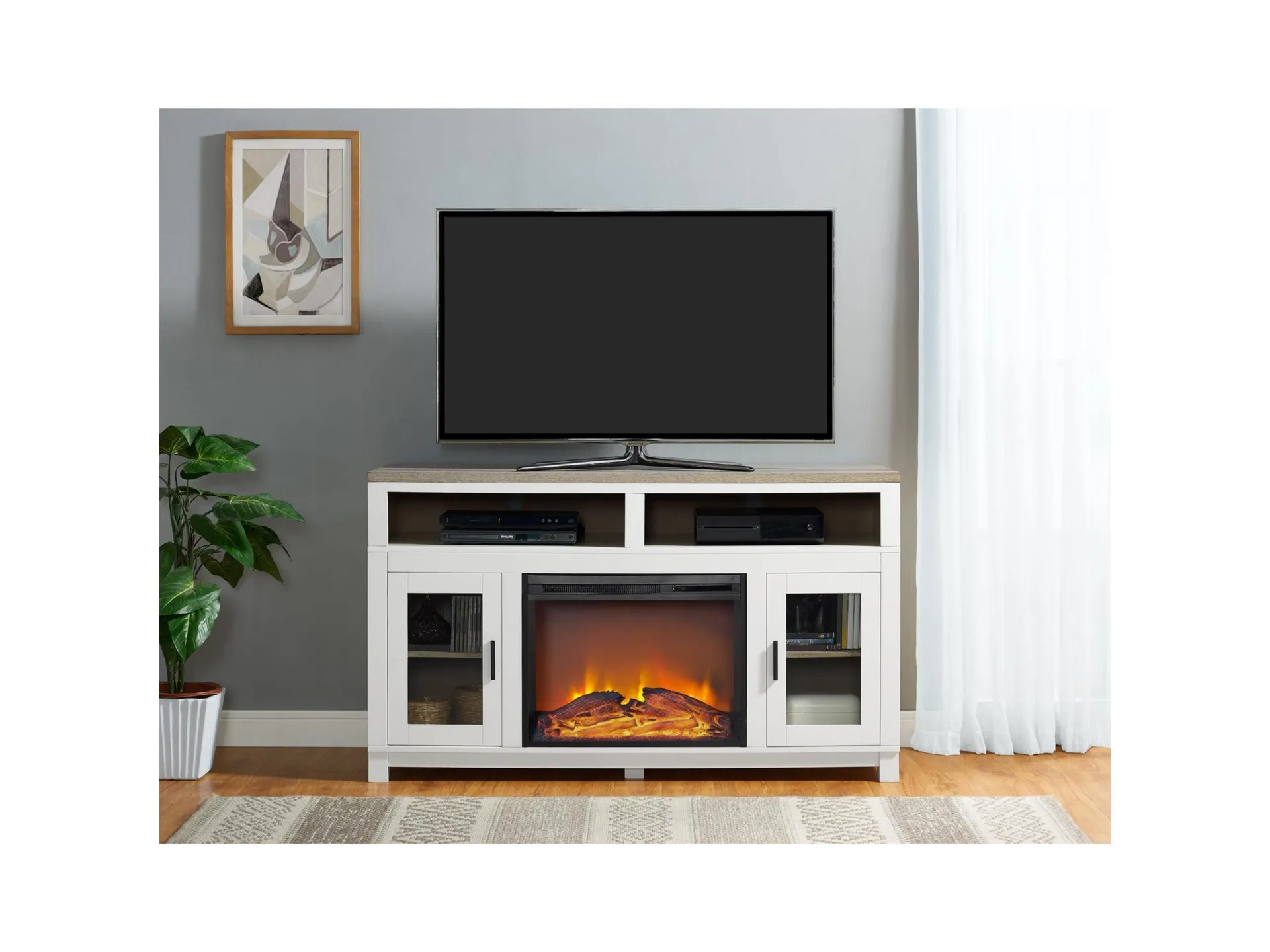 Kadin 54'' TV Stand with Electric Fireplace