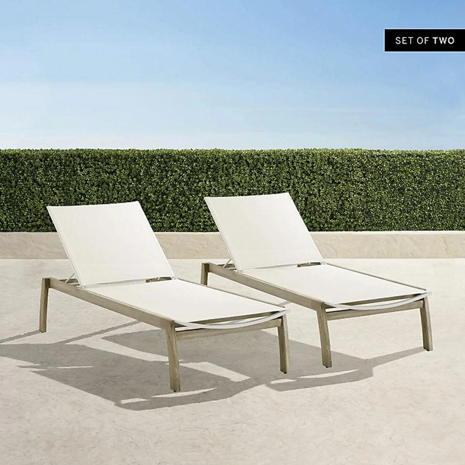 Frontgate Resort Collection™ Newport Weathered Teak Chaises, Set of Two