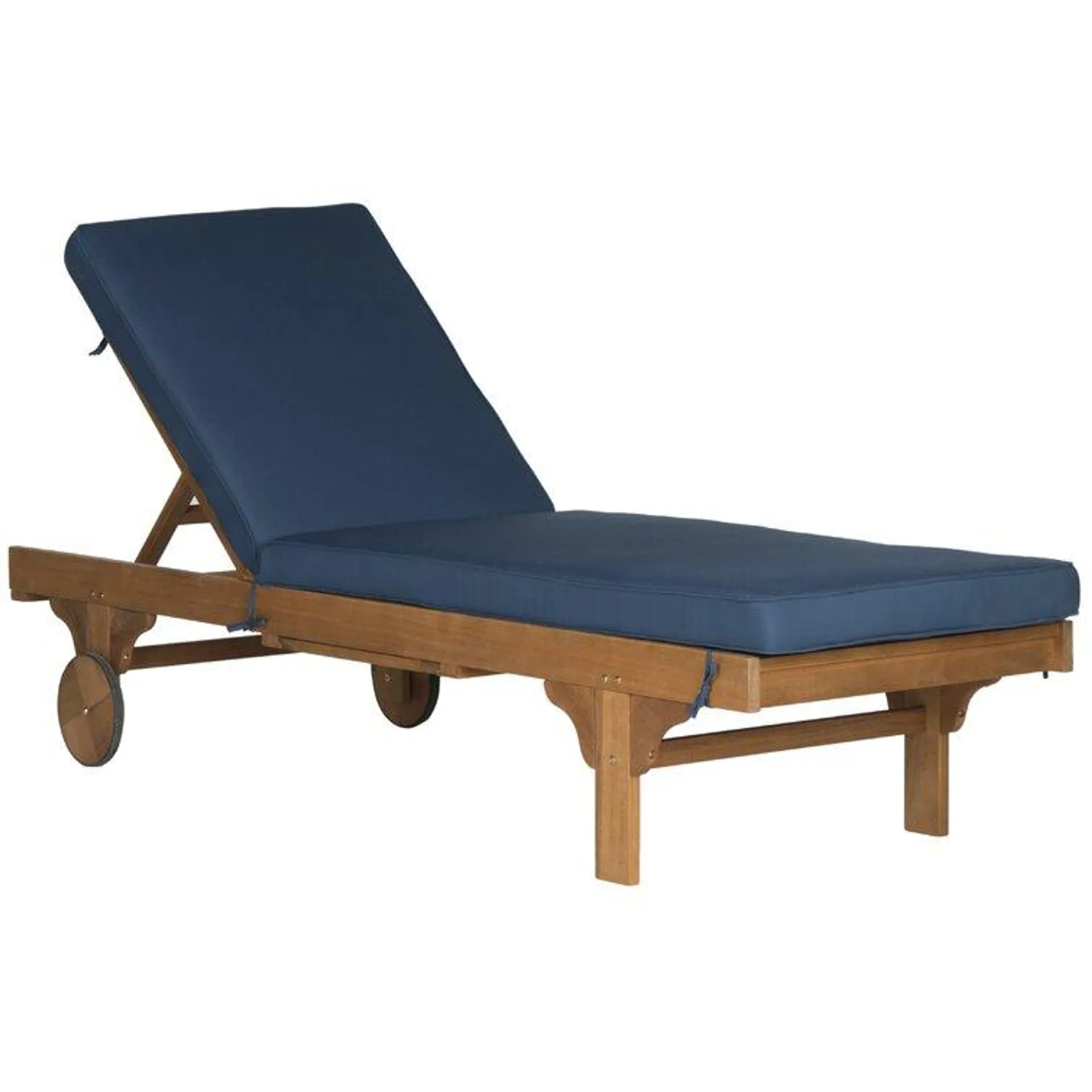 Alvah 27.6'' Outdoor Eucalyptus Chaise Lounge