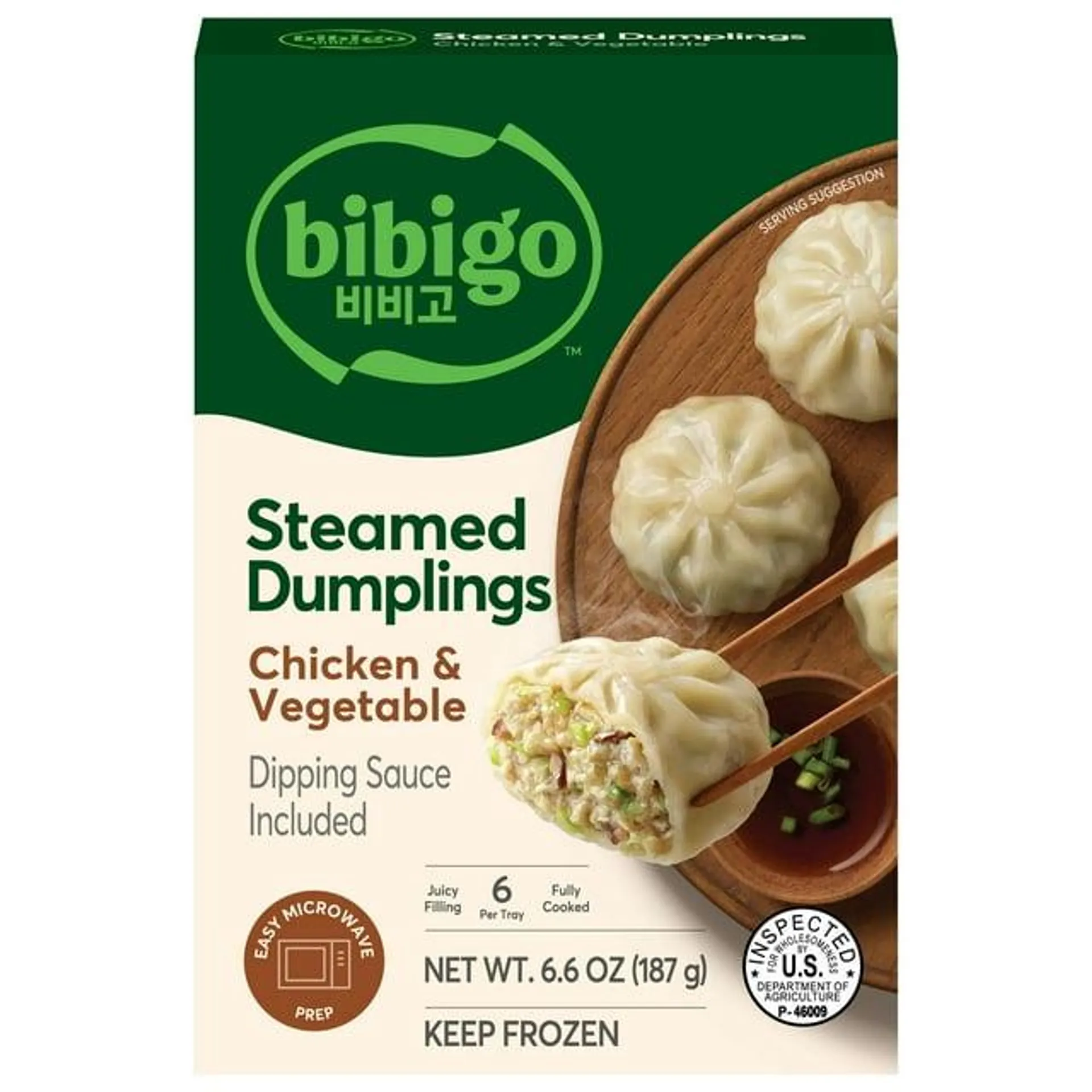 Bibigo Chicken & Vegetable Steamed Dumplings, 6.59 oz