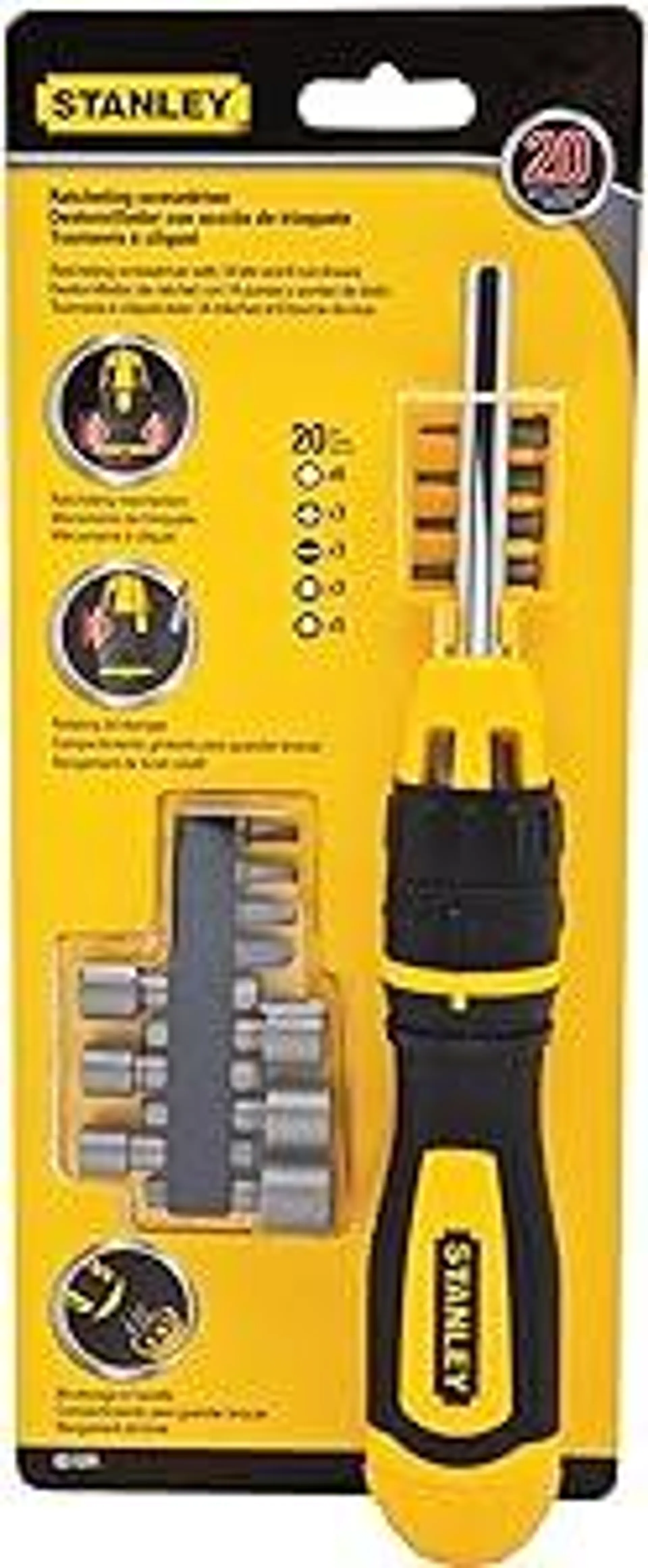 STANLEY Screwdriver Set, Multibit, Ratcheting, 20-Pack (62-574)