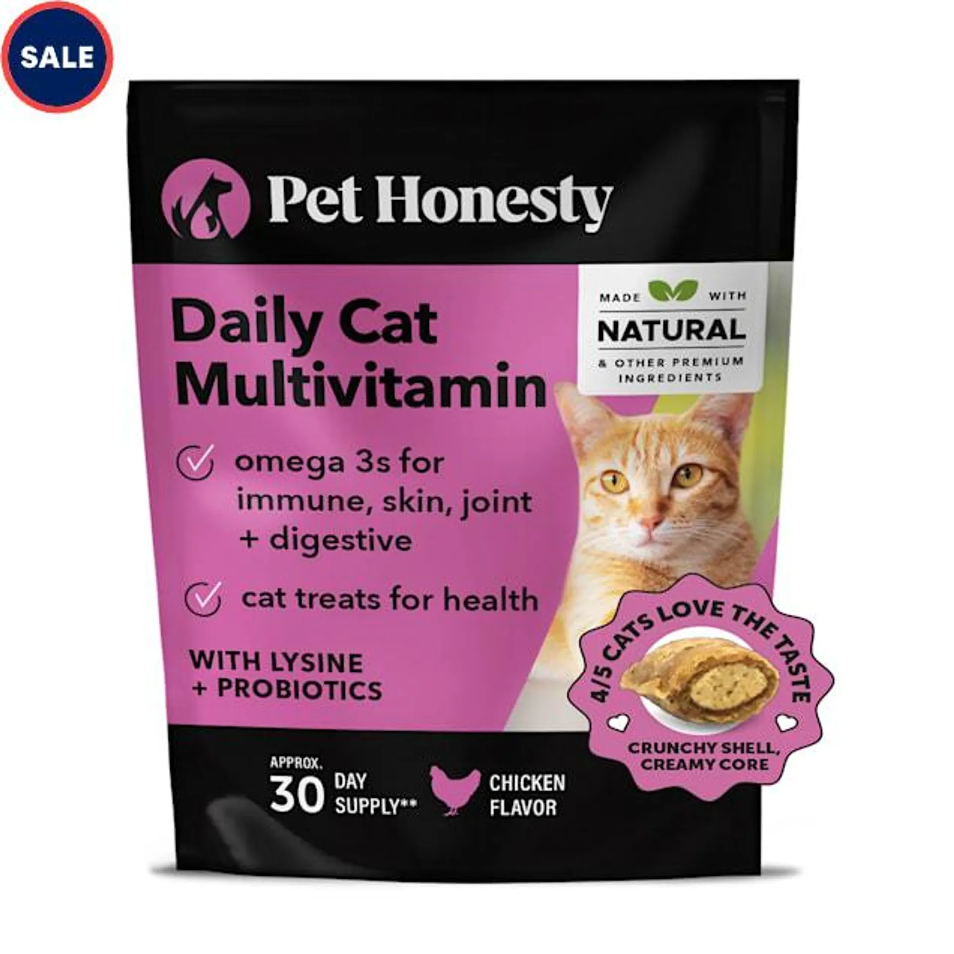 Pet Honesty Multivitamin Dual Texture Supplements for Cats, 3.7 oz.