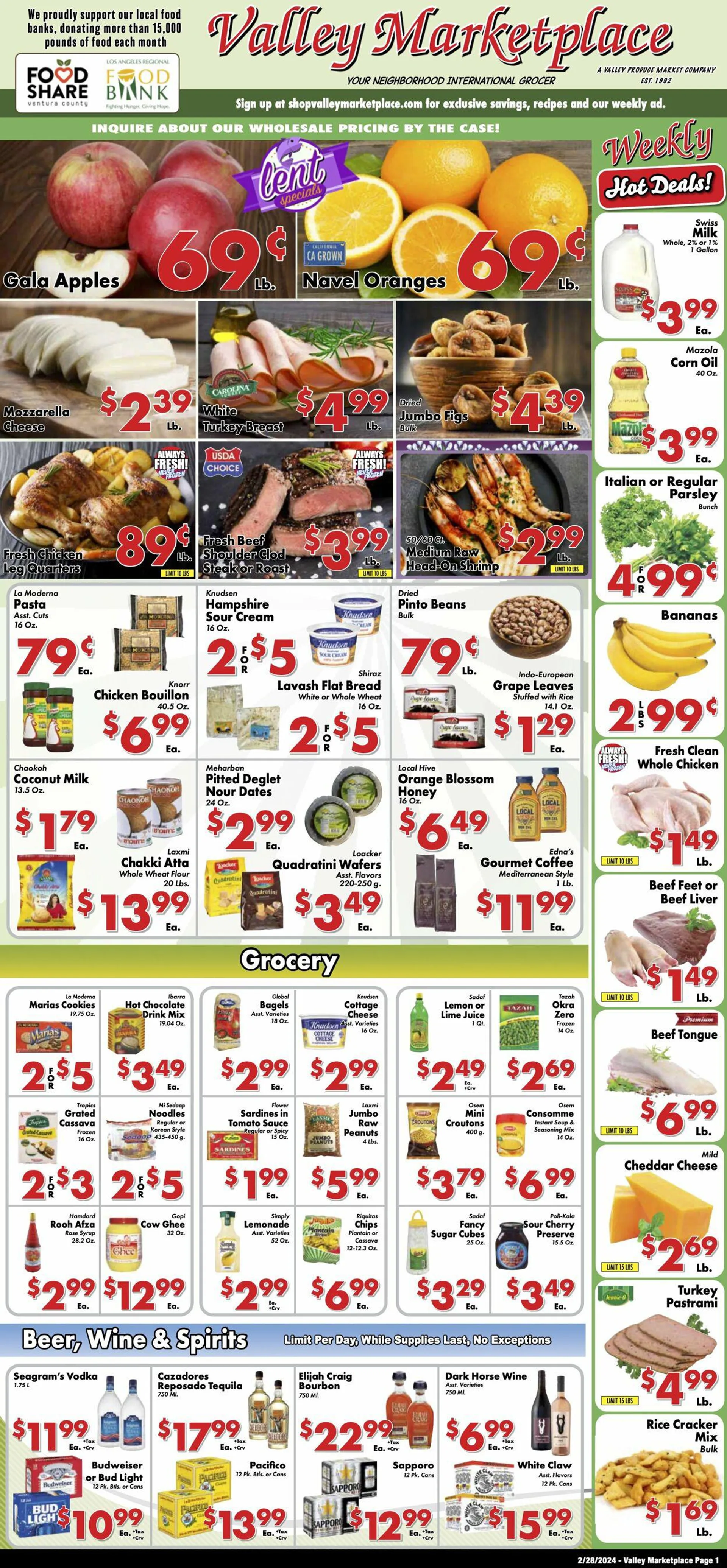 Weekly ad Valley Marketplace from February 28 to February 28 2024 - Page 1