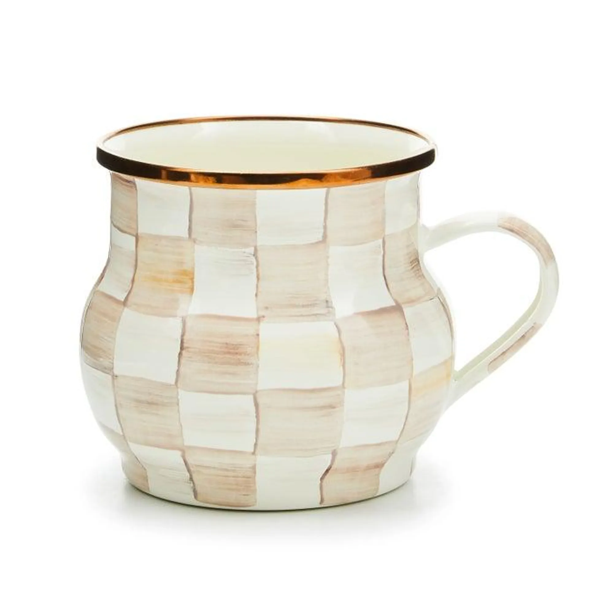 Check Enamel Mug