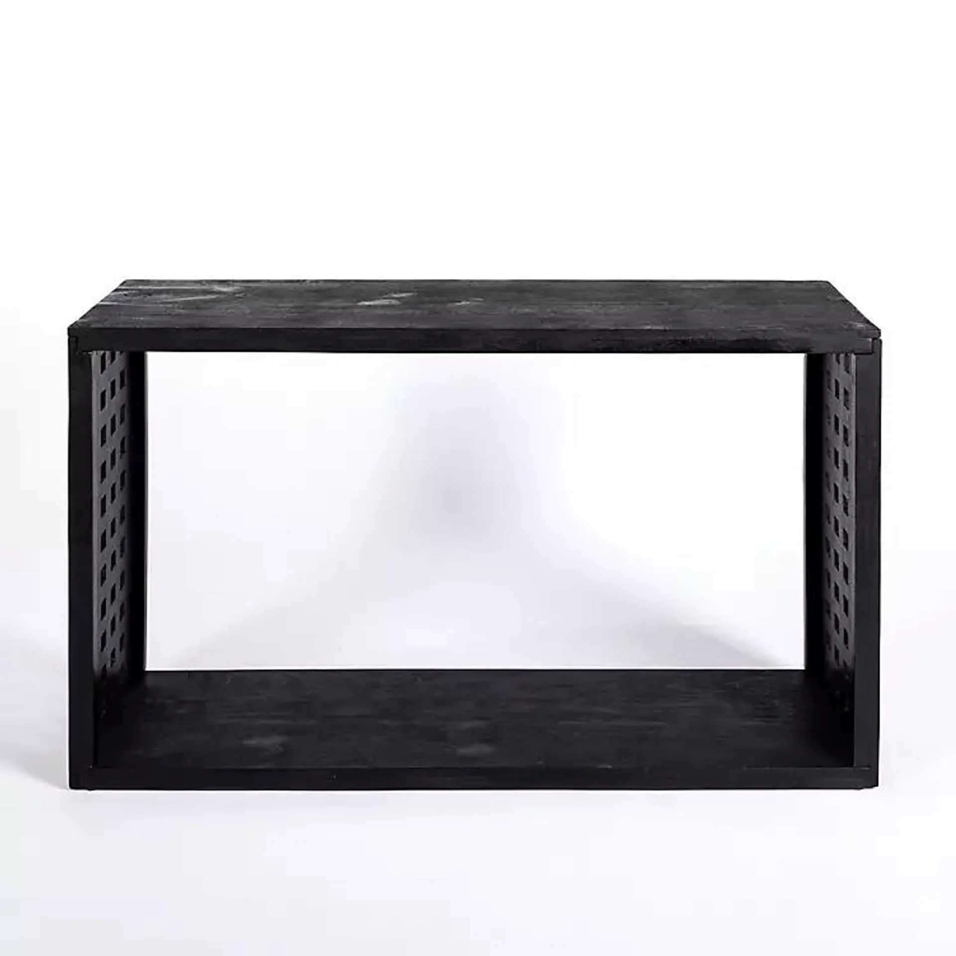 Black Wood Grid Console Table