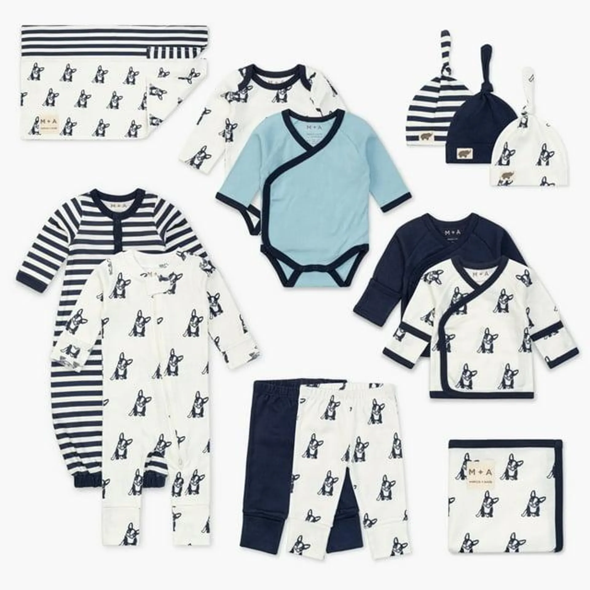M+A by Monica + Andy Baby Shower Gift Set, 14-Piece, Preemie-3 Months