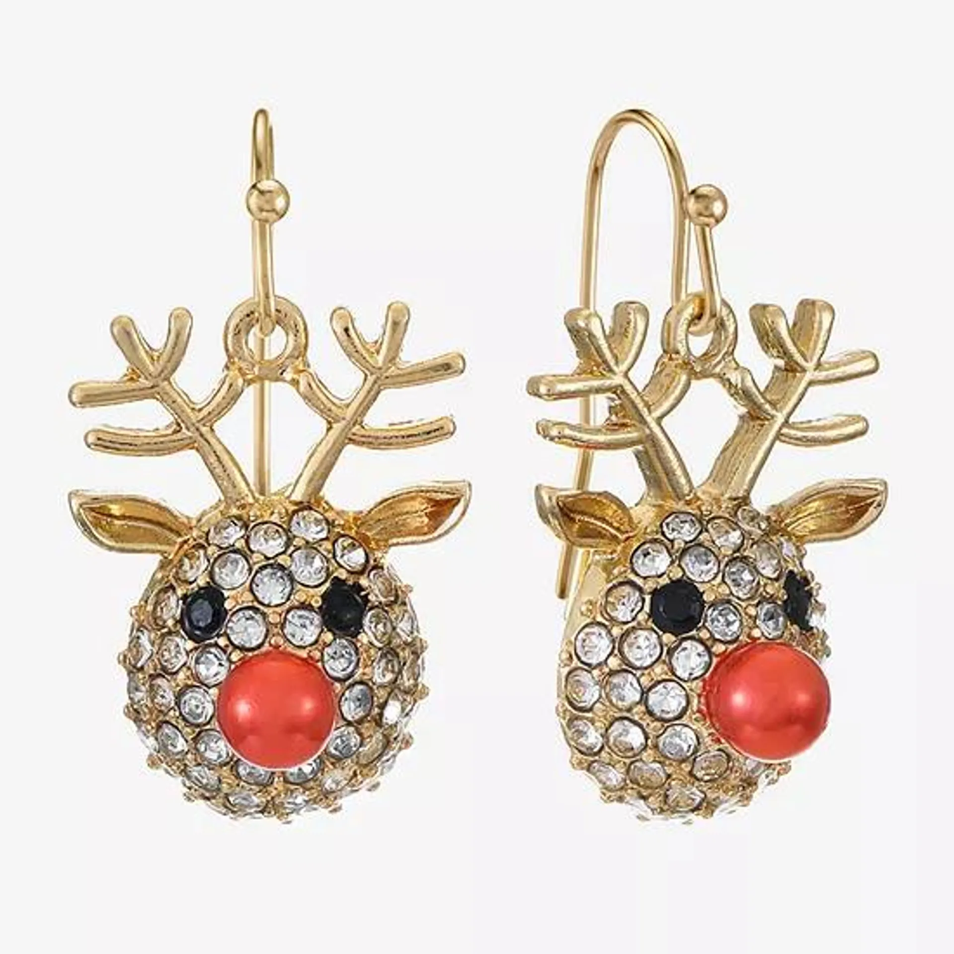 Bijoux Bar Gold Tone Reindeer Drop Earrings