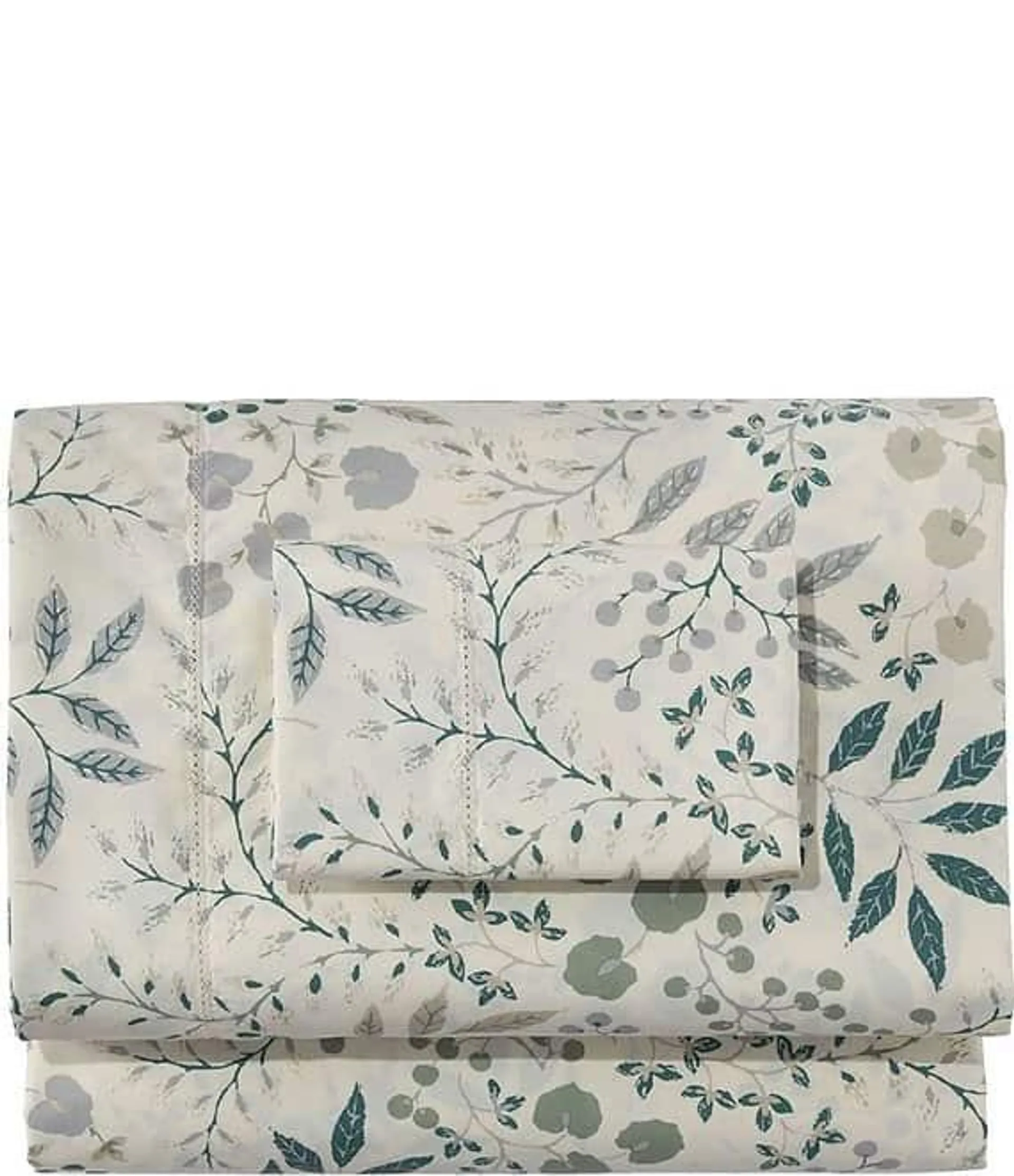 Floral Pima Percale 280-Thread Count Sheet Set