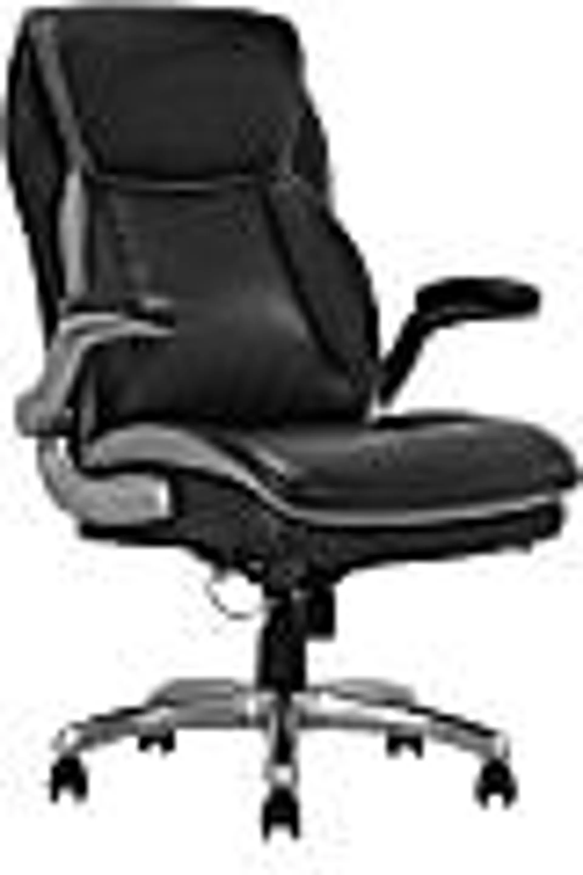 Serta® Smart Layers™ Brinkley Ergonomic Bonded Leather High-Back Executive Office Chair, Black/Silver