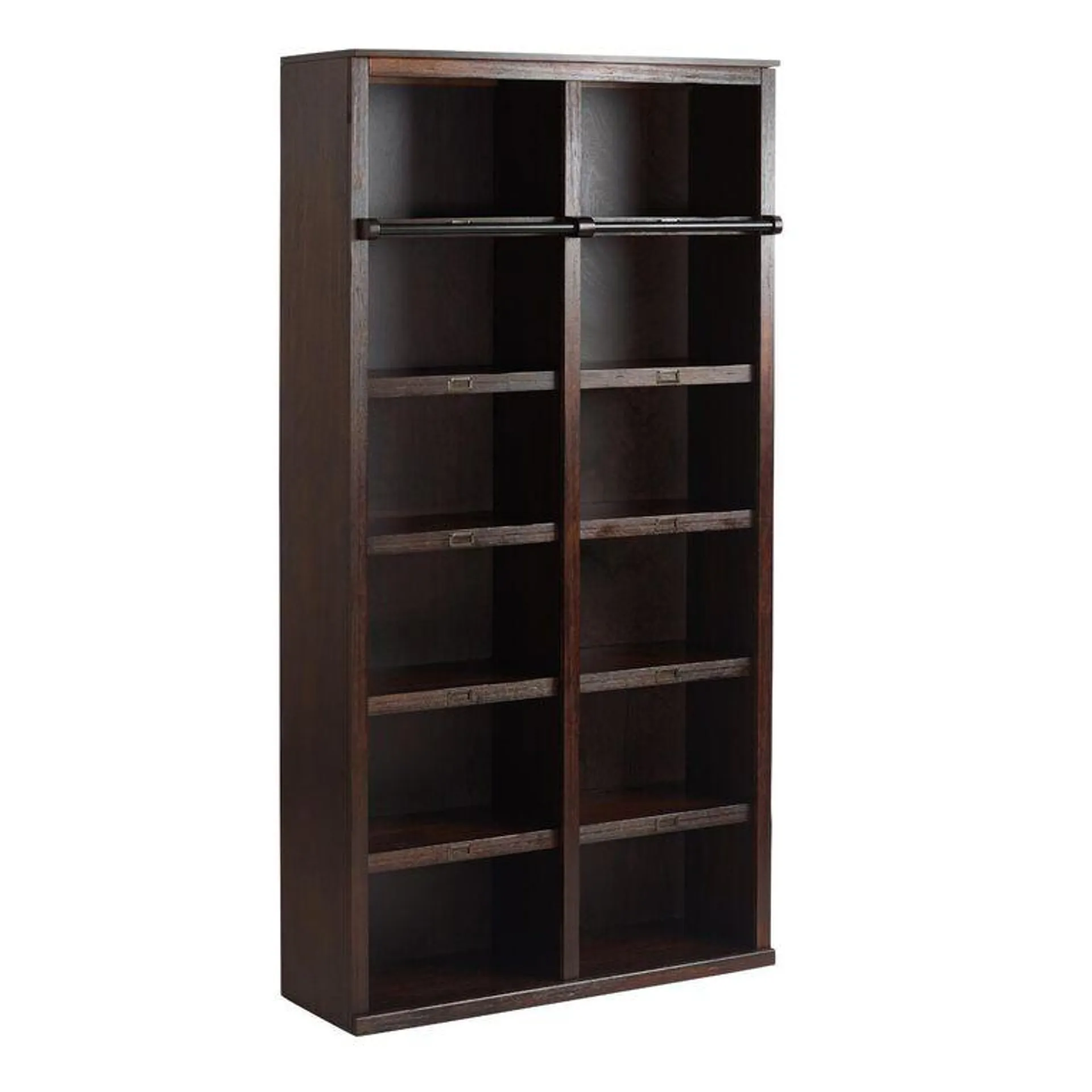 Augustus Roasted Cocoa Wood Library Bookshelf