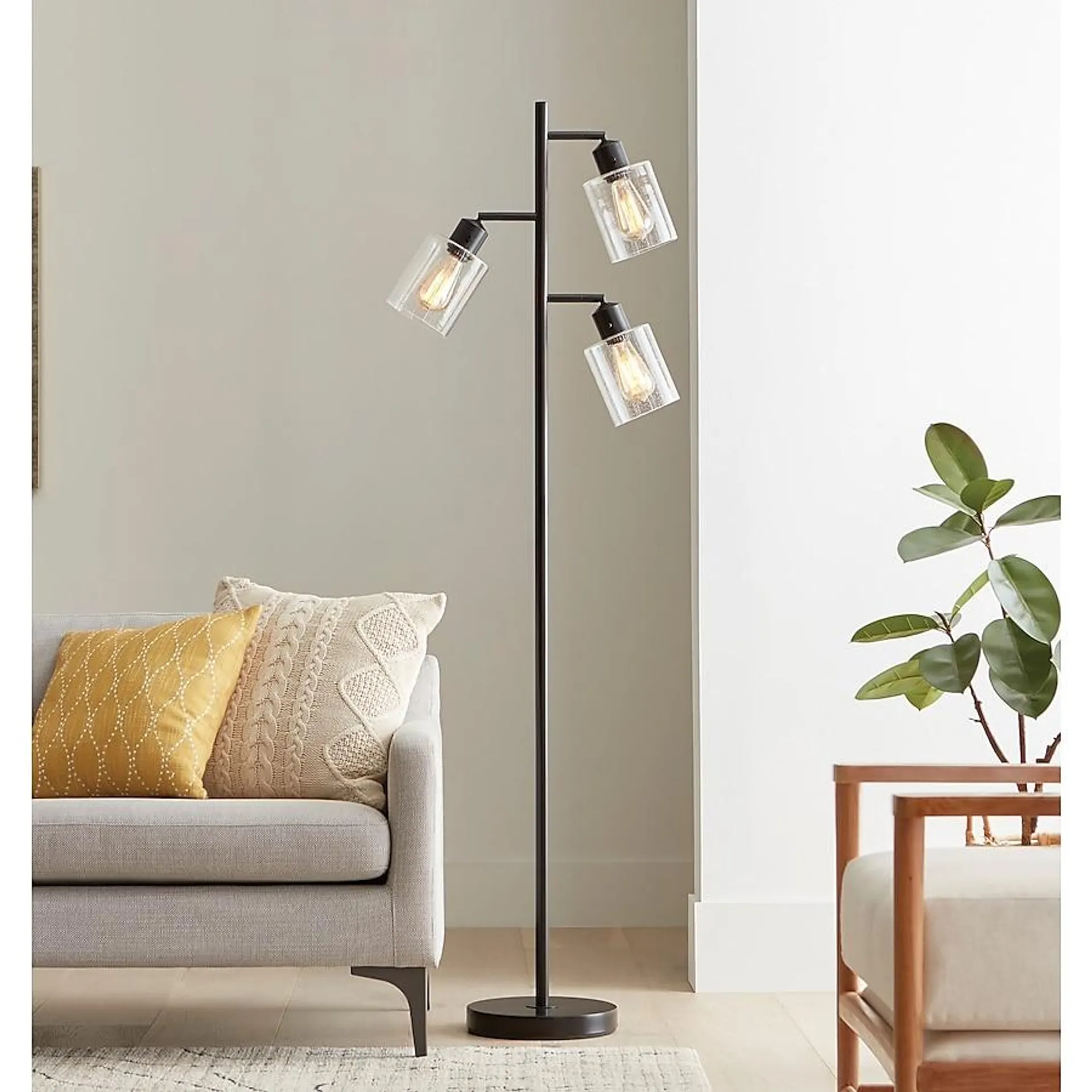 allen + roth 67-in Black Tree Track Floor Lamp