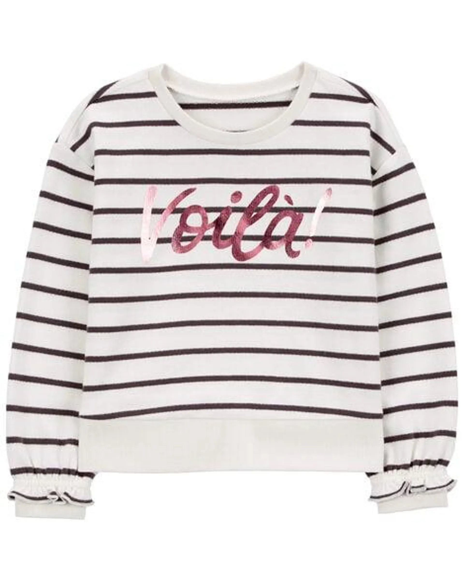 Baby Striped French Terry Long-Sleeve Pullover