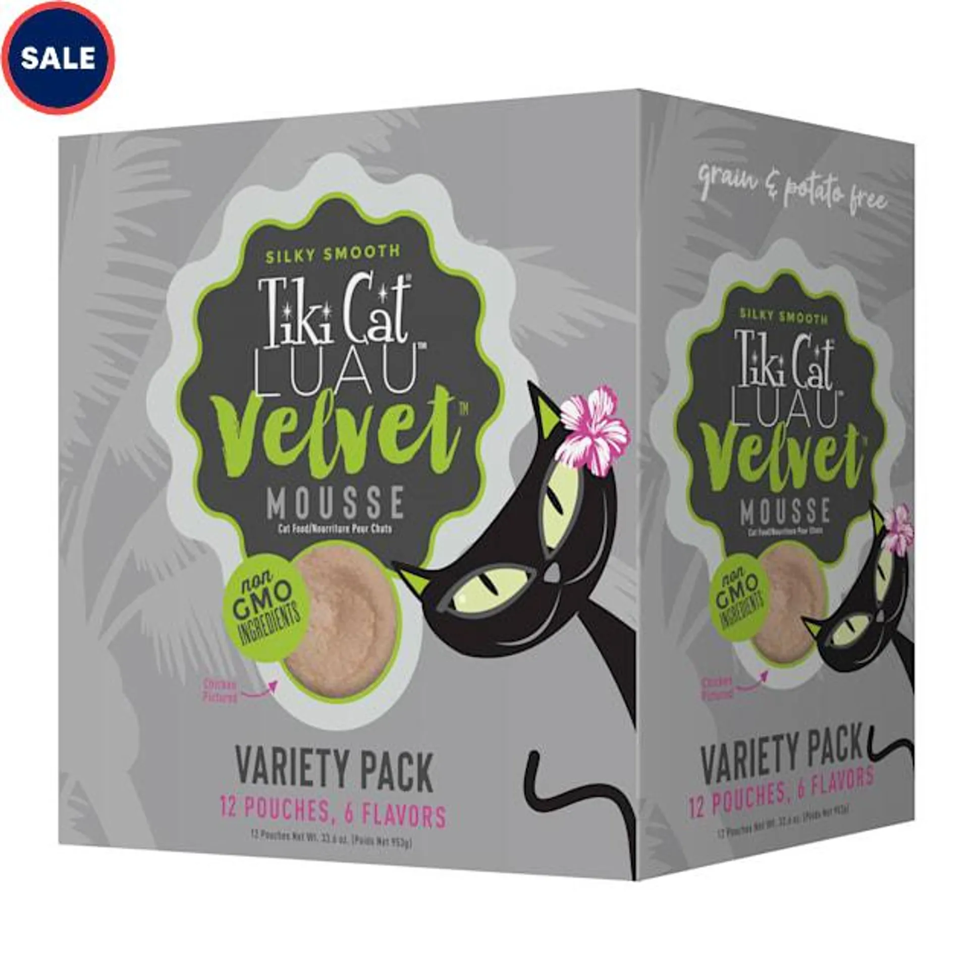 Tiki Cat Luau Velvet Mousse Variety Pack Complete & Balanced Wet Cat Food, 2.8 oz., Case of 12