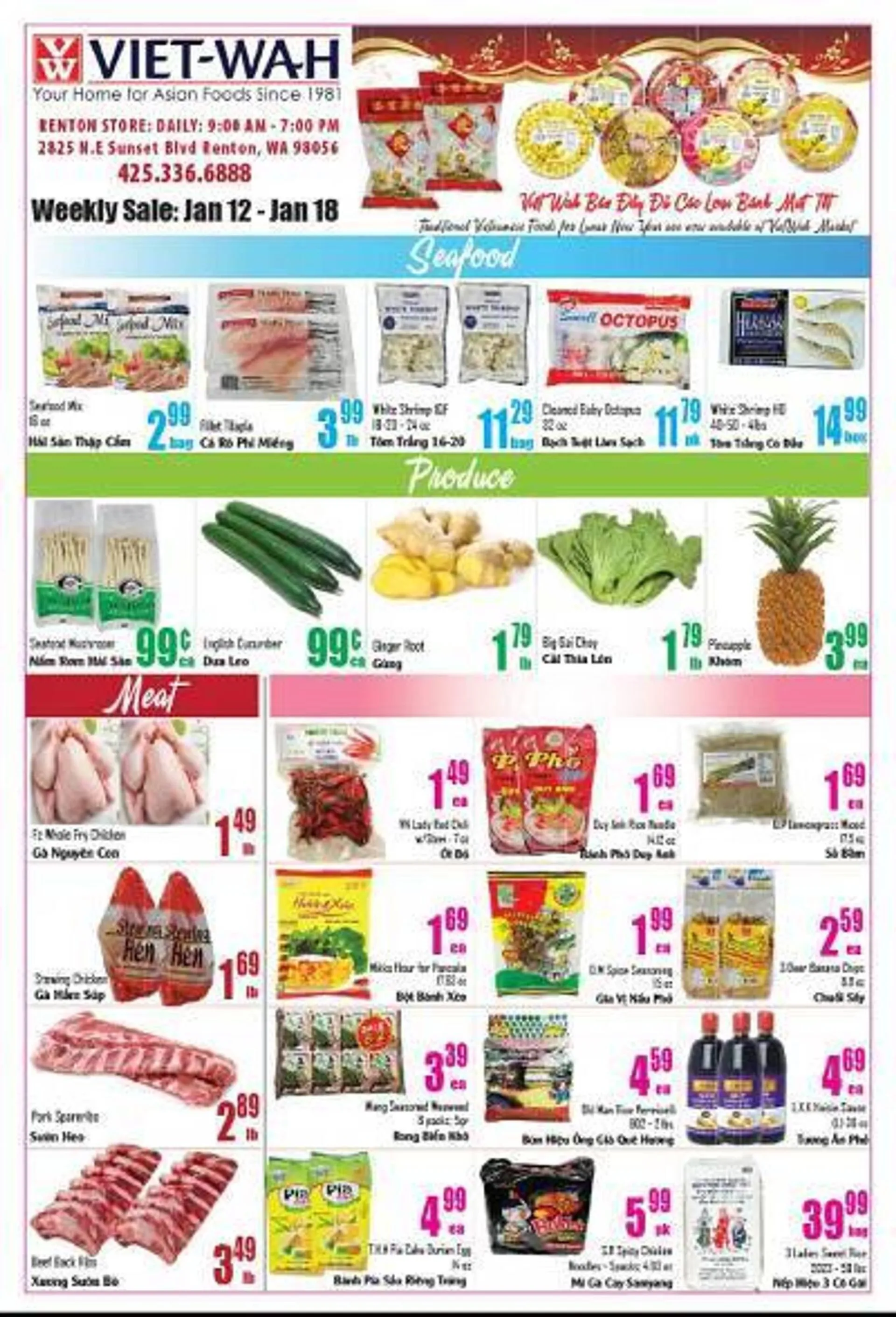 Weekly ad Viet Wah Supermarket Weekly Ad from January 12 to January 18 2024 - Page 1