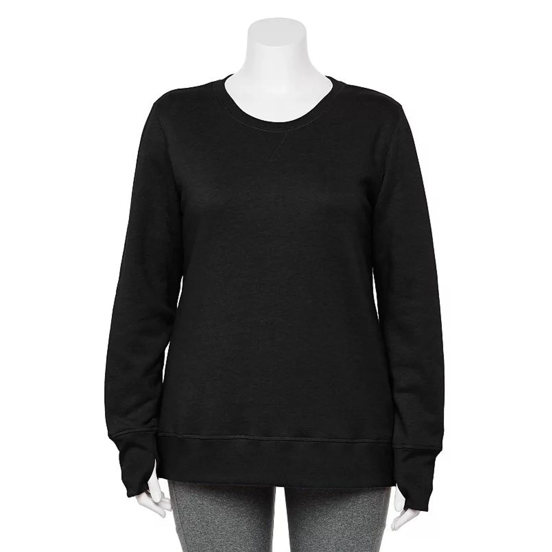 Plus Size Tek Gear® Ultrasoft Fleece Crewneck Sweatshirt with Thumb Holes