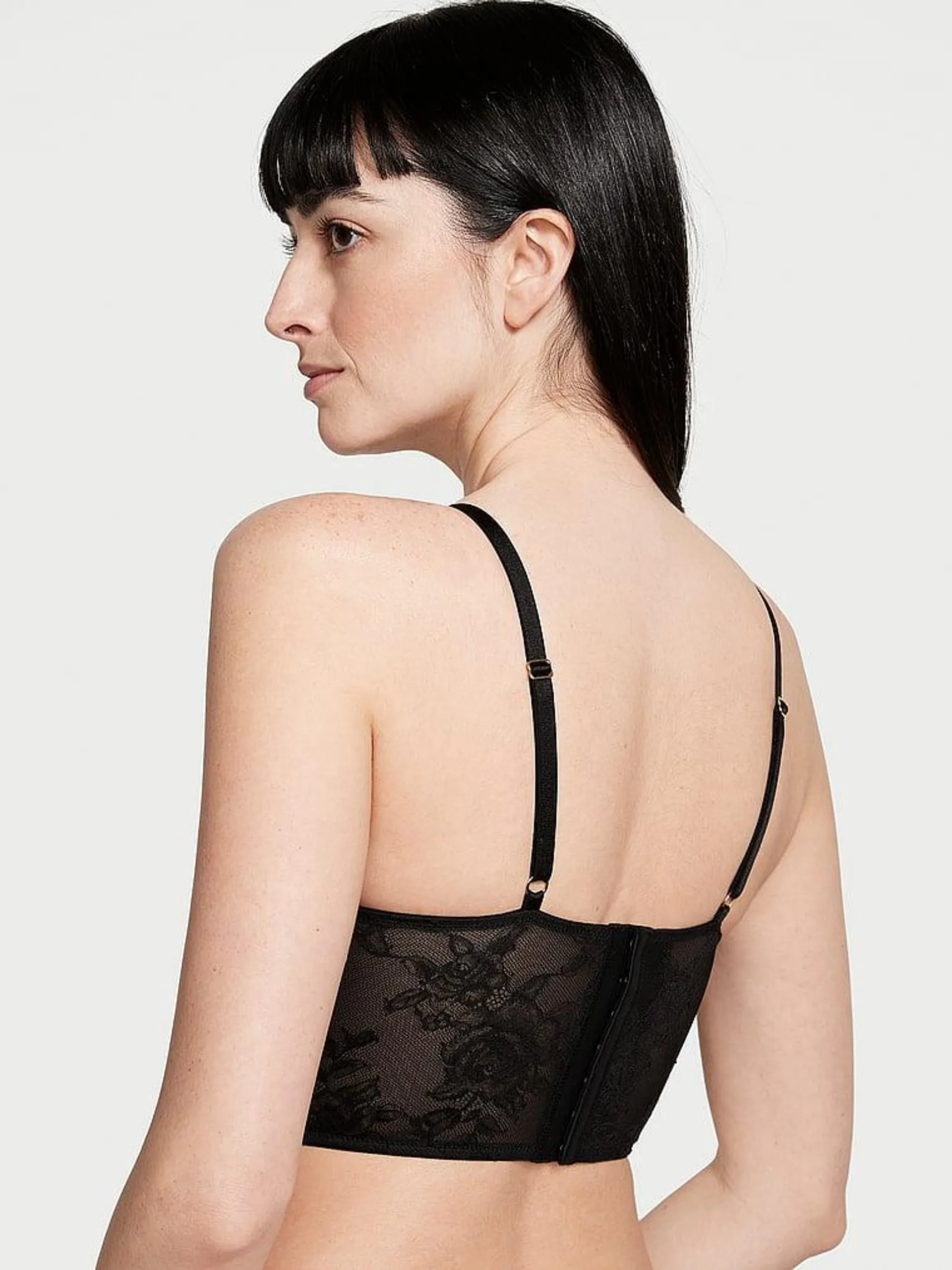 Rose Lace & Grommet Push-Up Corset Top