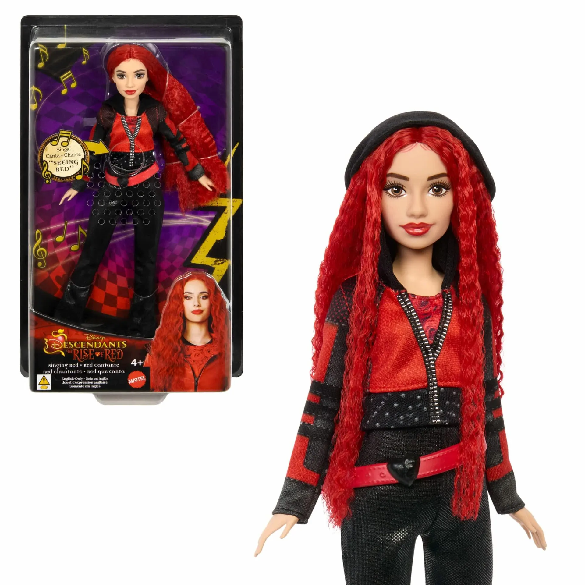 Disney Descendants: The Rise Of Red Doll – Singing Red Doll With Movie-Inspired Clothes & Accessories, Sings “Seeing Red”