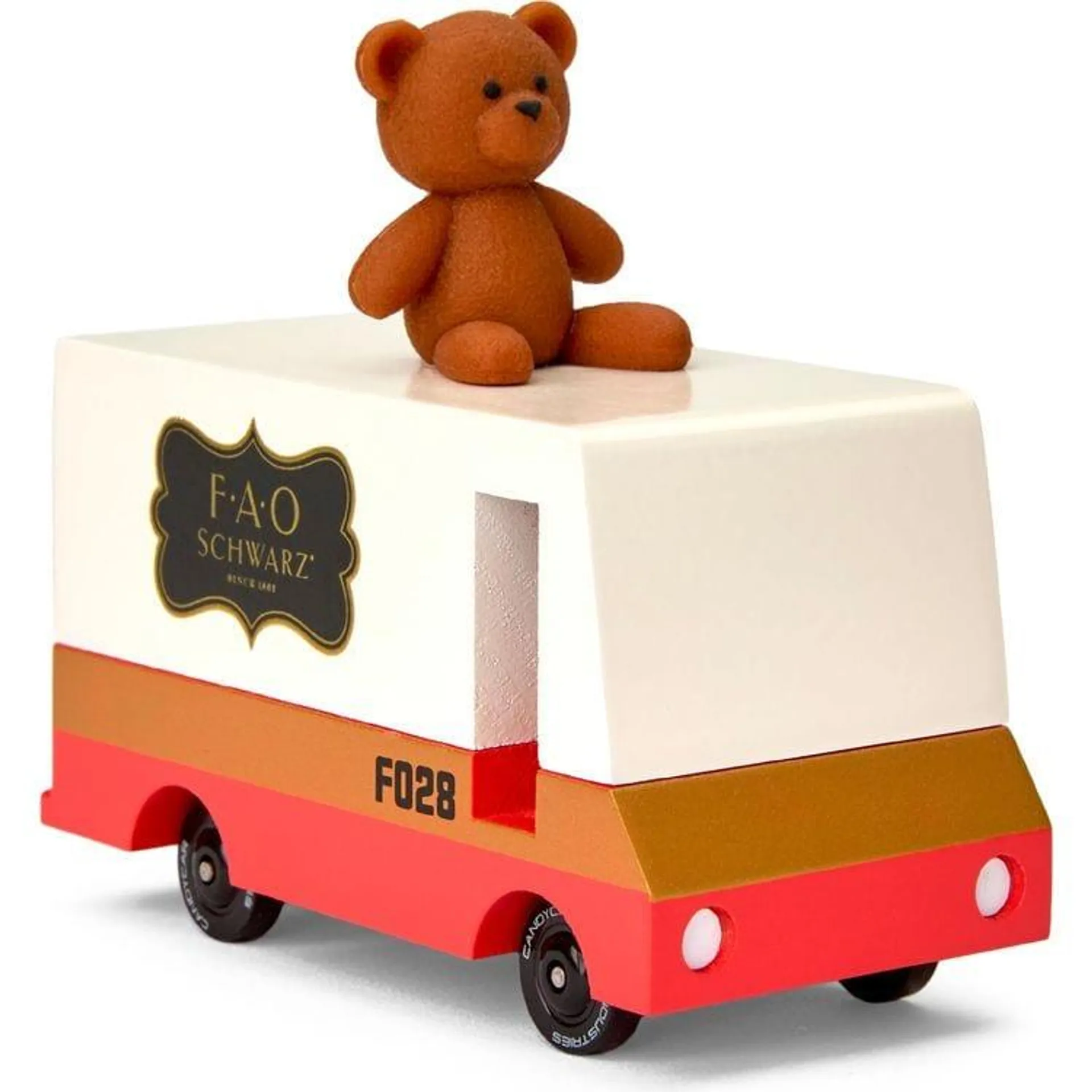 FAO Schwarz Wooden Van with Teddy Bear Topper