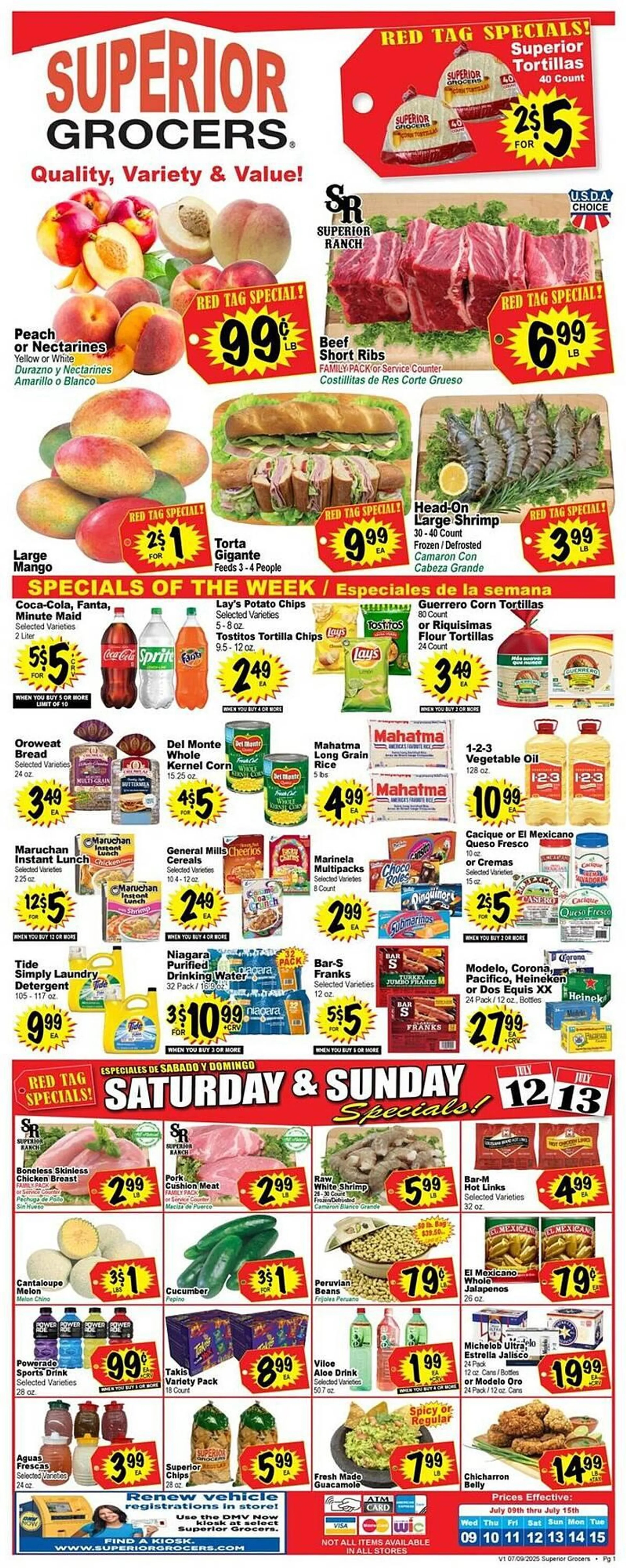 Weekly ad Superior Grocers Weekly Ad from July 9 to July 15 2025 - Page 1