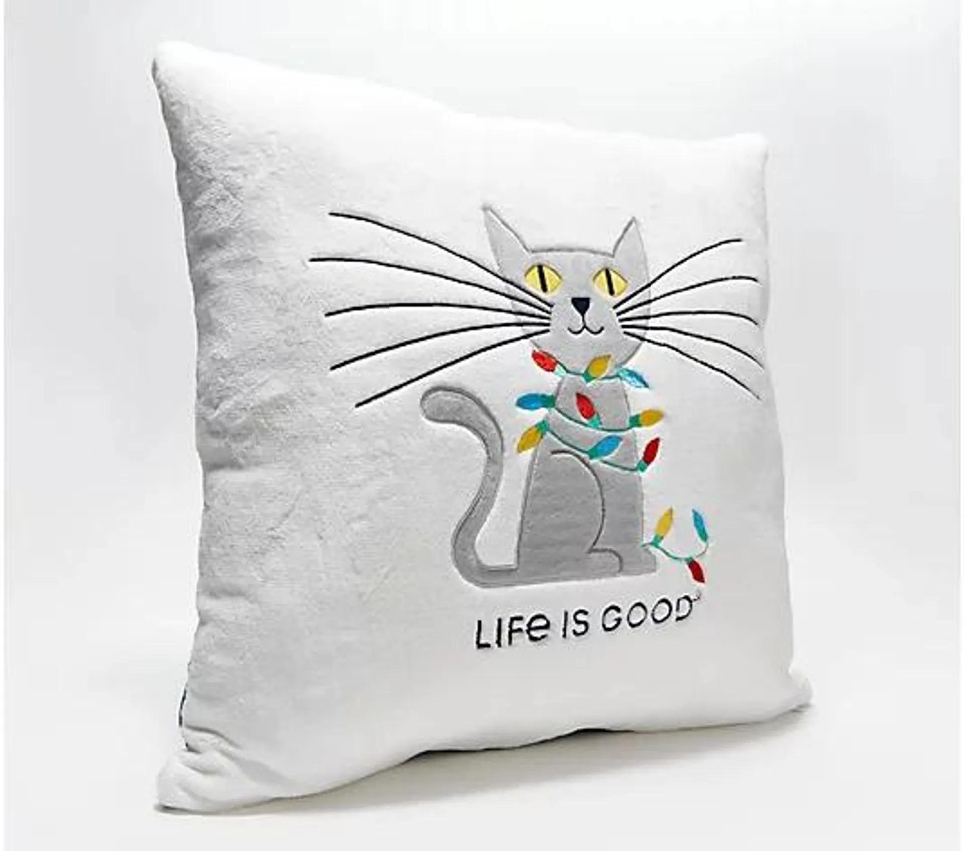 Life is Good 20" x 20" Primalite Novelty Pillow w/Plaid Reverse