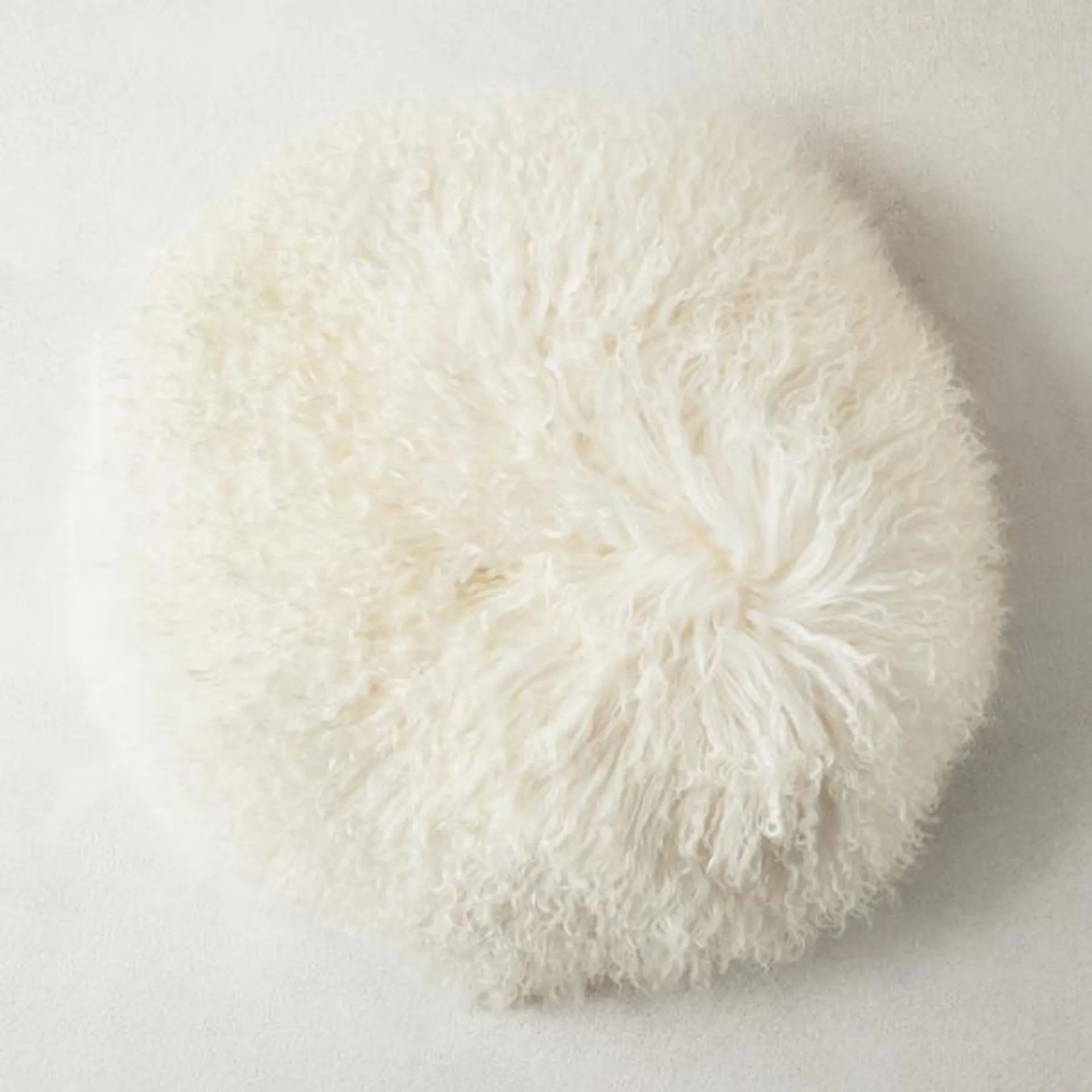 Mongolian Round Pillow 18" - White