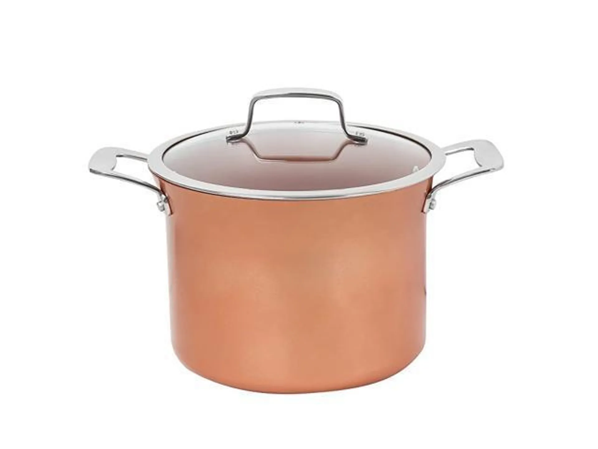 7 QT Copper Non Stick Stock Pot Casserole Coppe-Ramic Series Cookware (Induction Compatible)