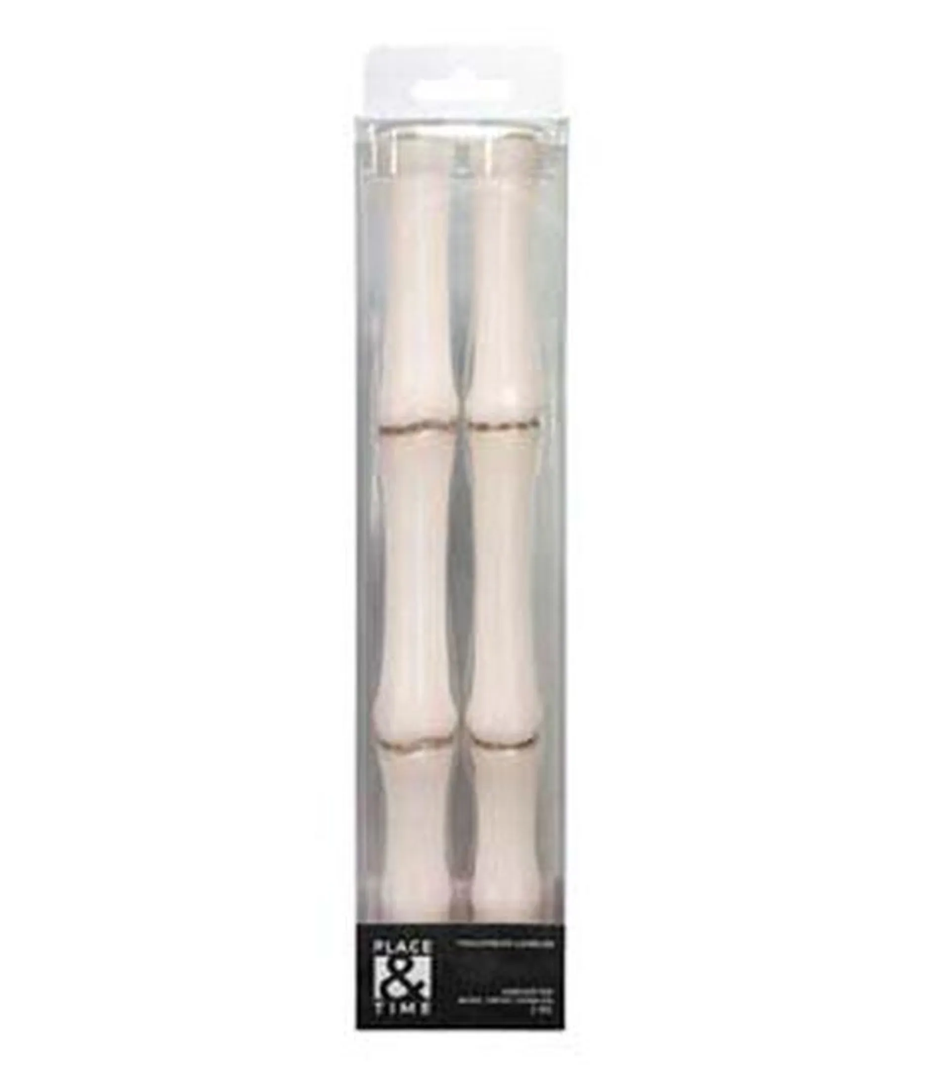 10" Halloween Unscented Skeleton Bone Taper Candles 2pk by Place & Time