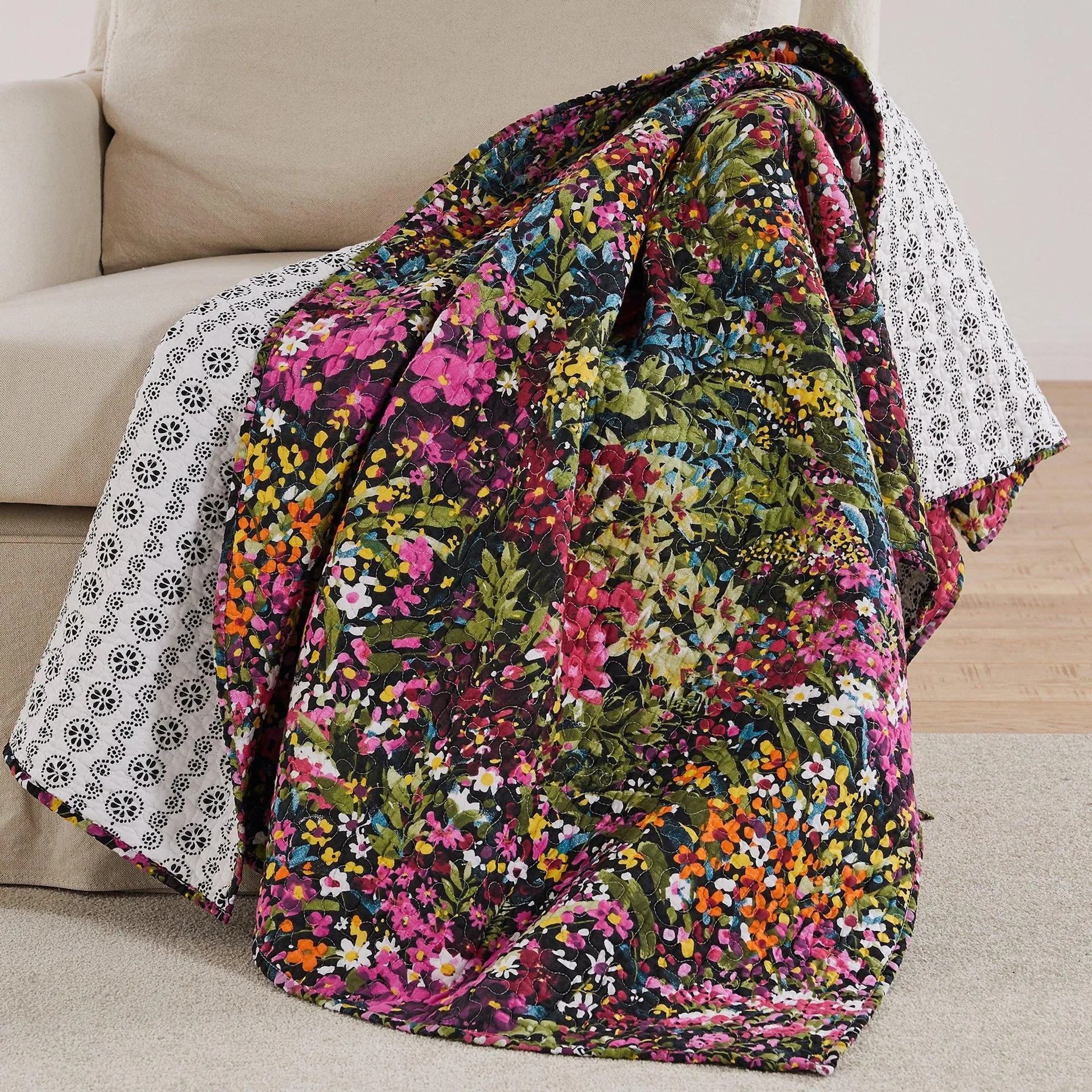 Levtex Home Basel Ditsy Floral Quilted Throw