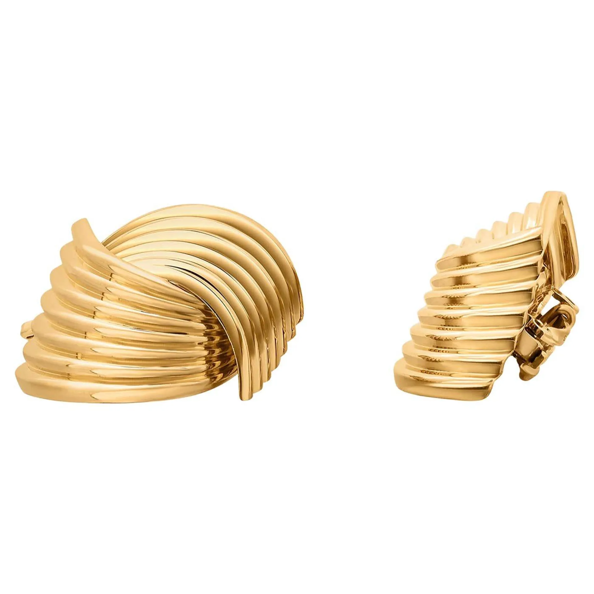 Exquisite Tiffany Co 14K Gold Fluted Earclips A Timeless Investment in Luxury