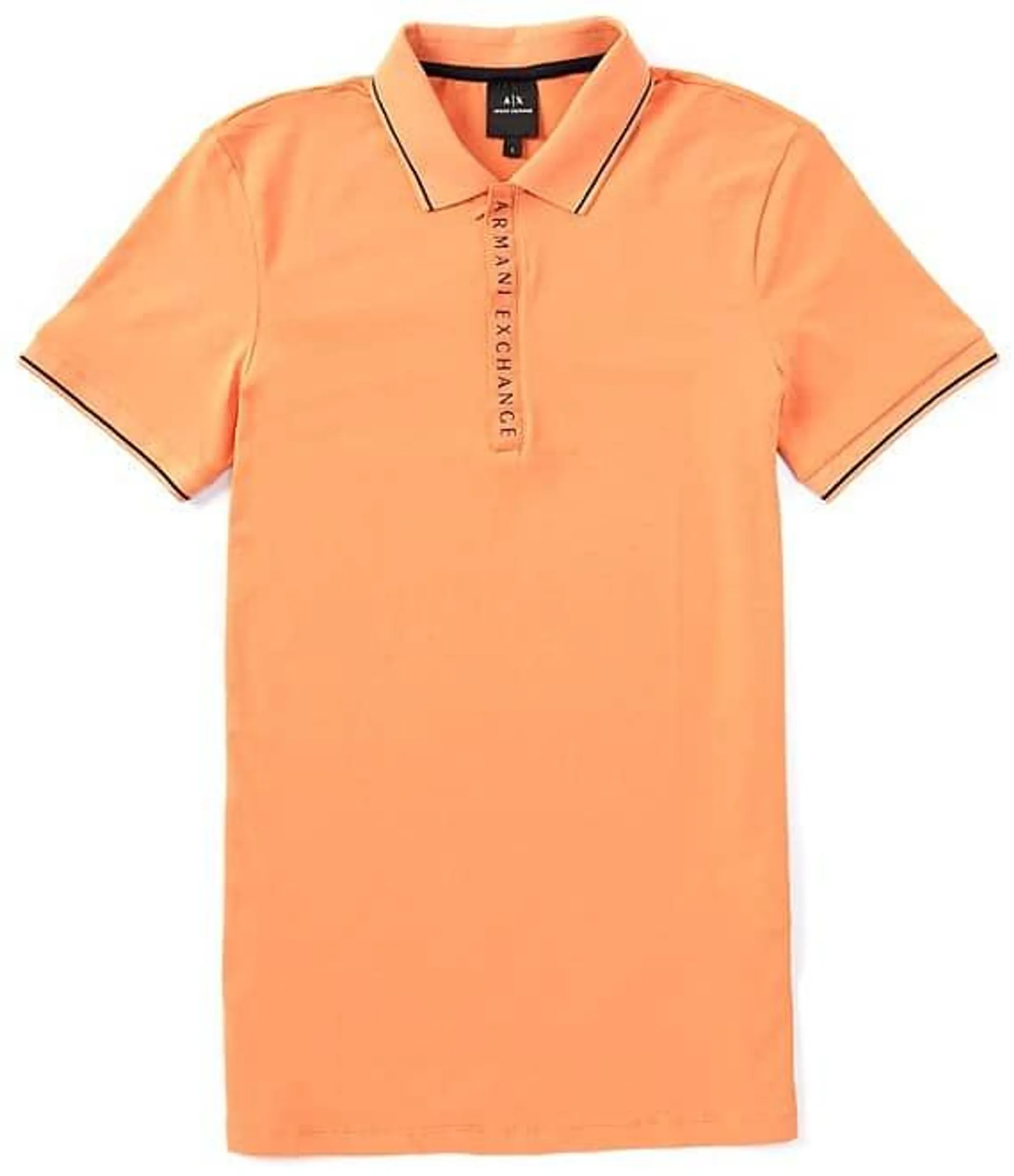 Slim Fit Zipper Logo Short Sleeve Polo Shirt