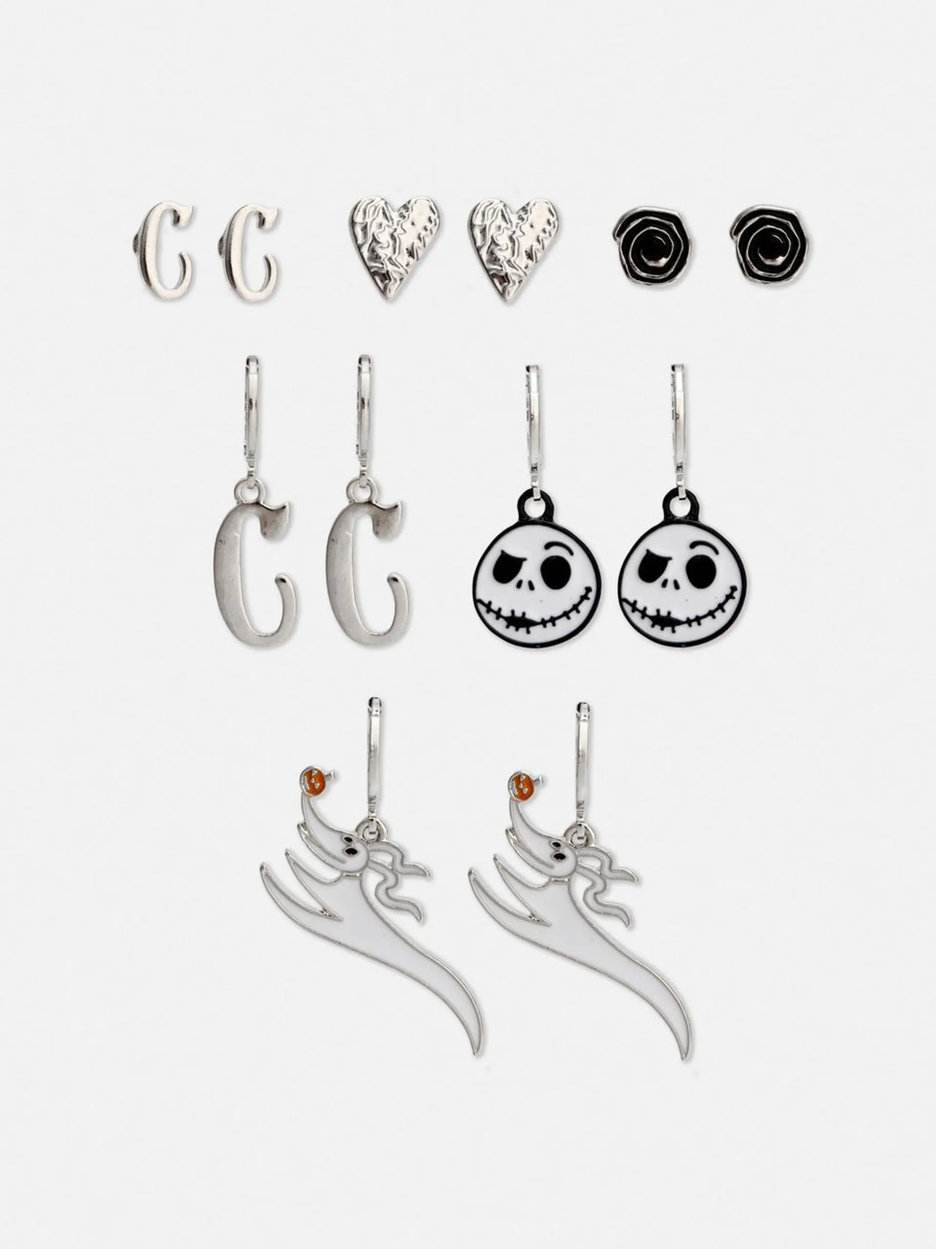 6-Pack Tim Burton’s The Nightmare Before Christmas Initial Earrings