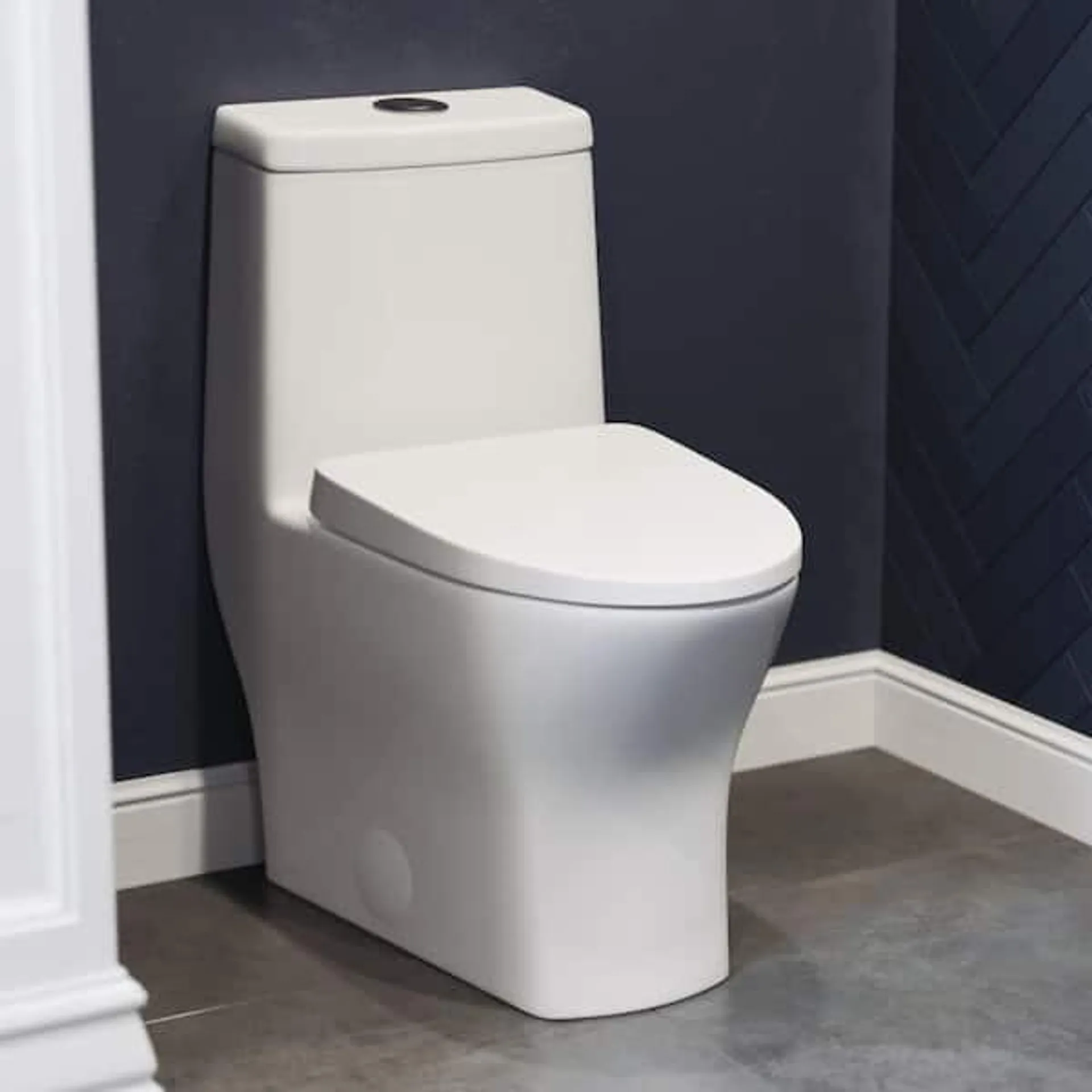 Sublime II 1-Piece 1.1/1.6 GPF Dual Flush Compact 24 in. Round Toilet in Glossy White Seat Included