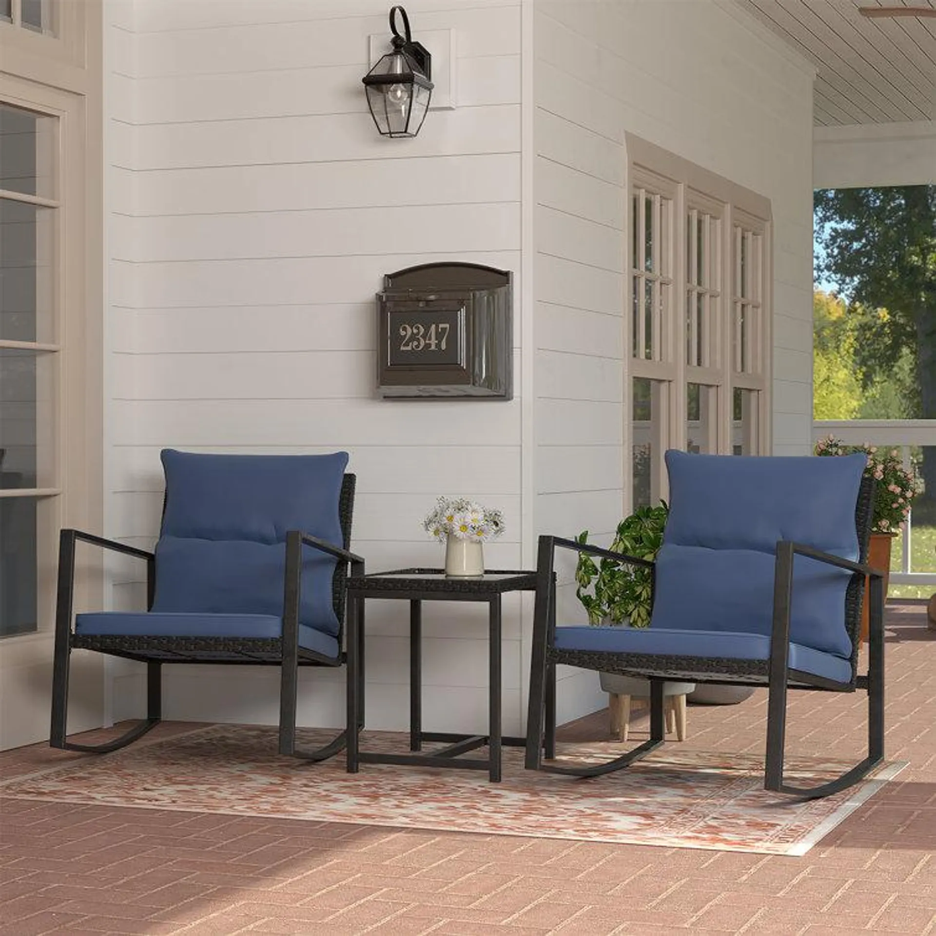 Fultonham Square 2 - Person Outdoor Dining Set with Cushions