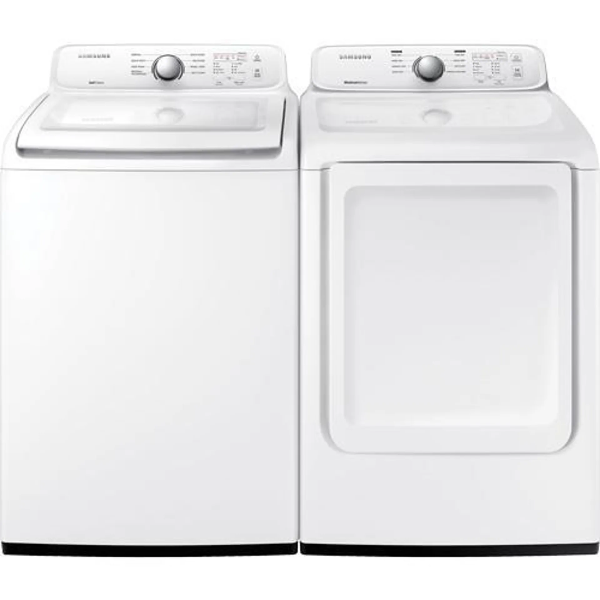4.5 CuFt Top Load Washer With 7.2 CuFt Front Load Electric Dryer In White