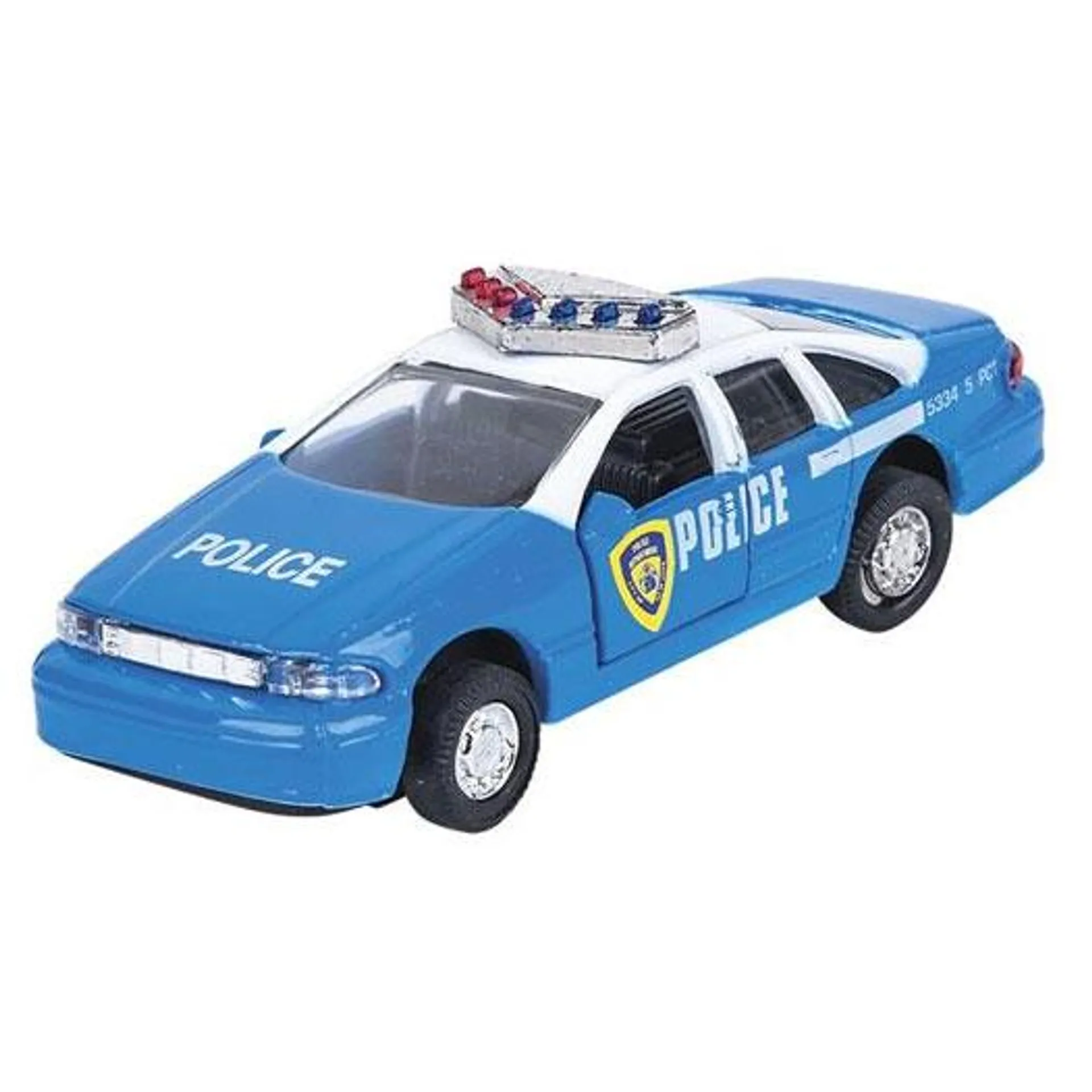 Rhode Island Novelty - Pull Back Die-Cast Metal Vehicle - POLICE CAR (Blue)(4.5 inch)
