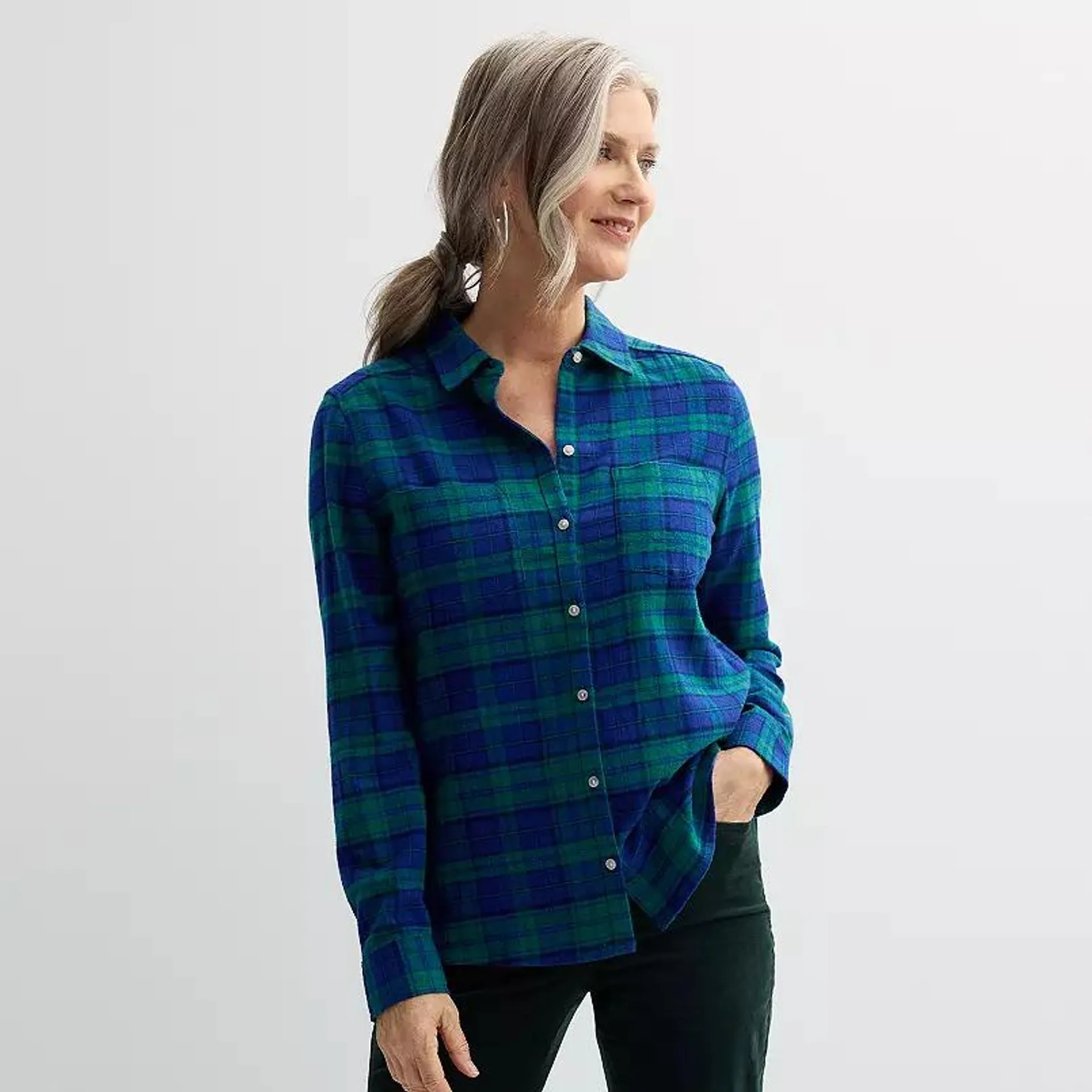 Women's Croft & Barrow® The Extra Soft Plaid Flannel Shirt