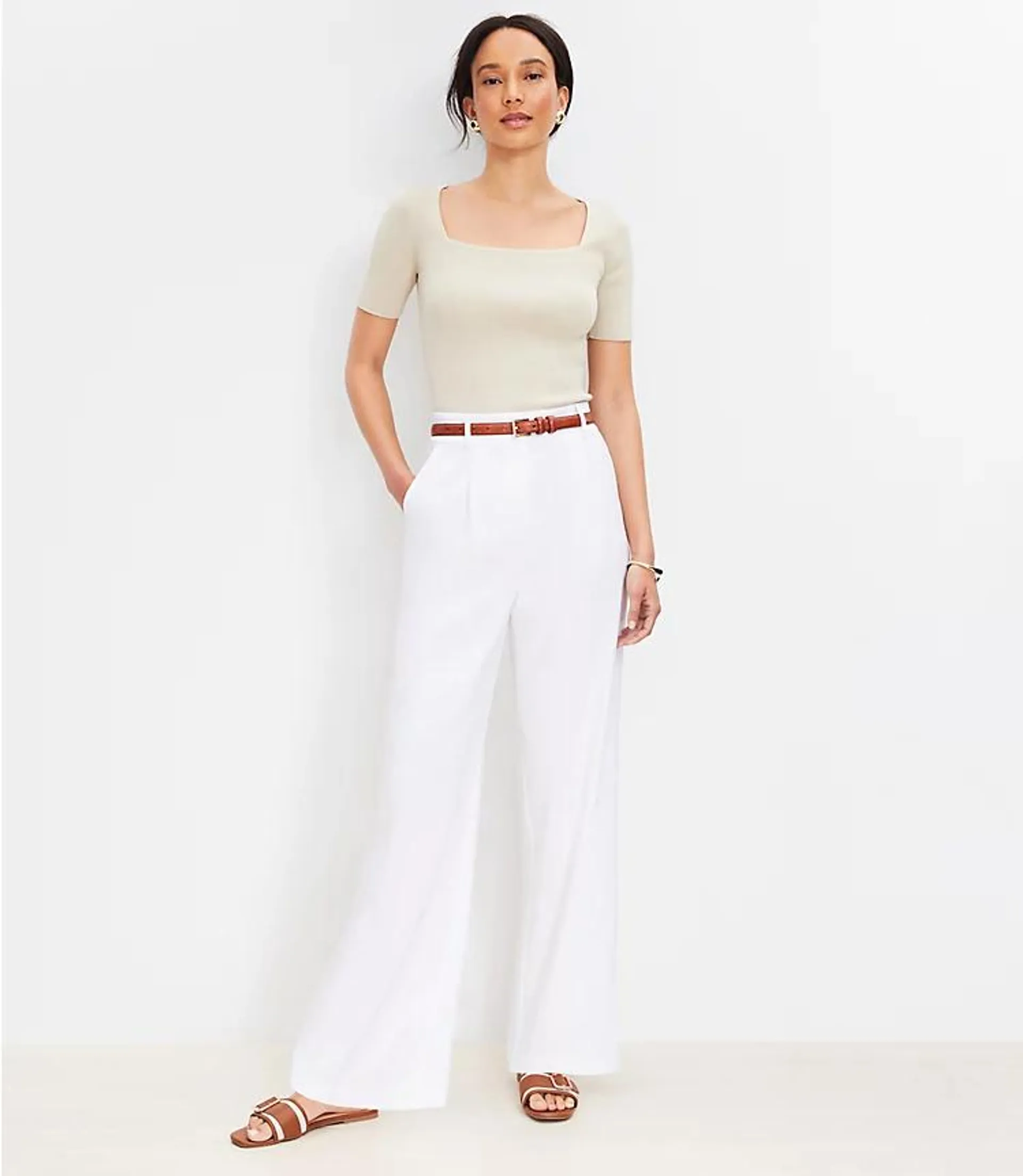 Peyton Trouser Pants in Linen Blend