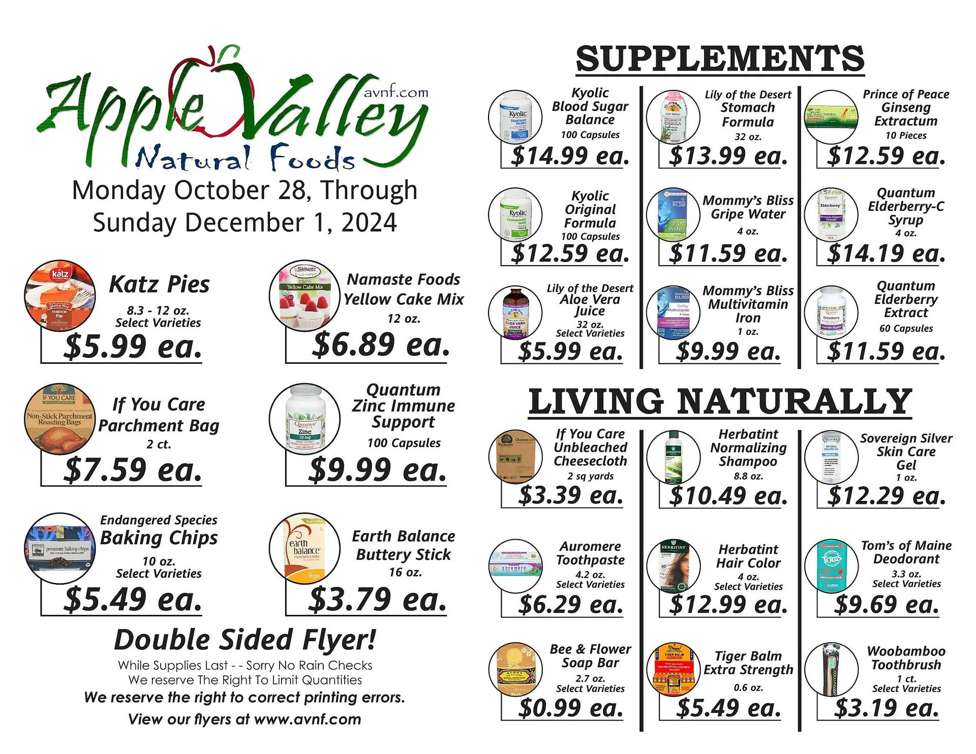 Apple Valley Natural Foods Weekly Ad - 1