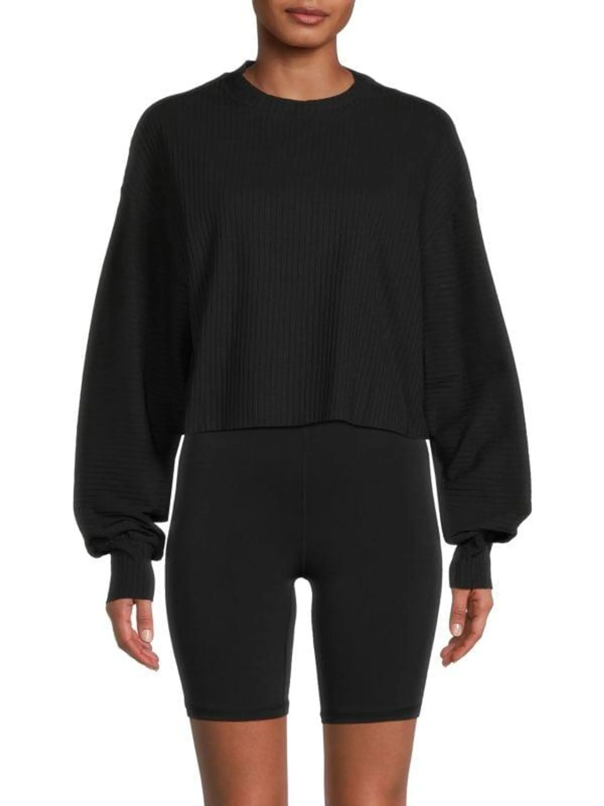 Ribbed Drop Shoulder Sweatshirt