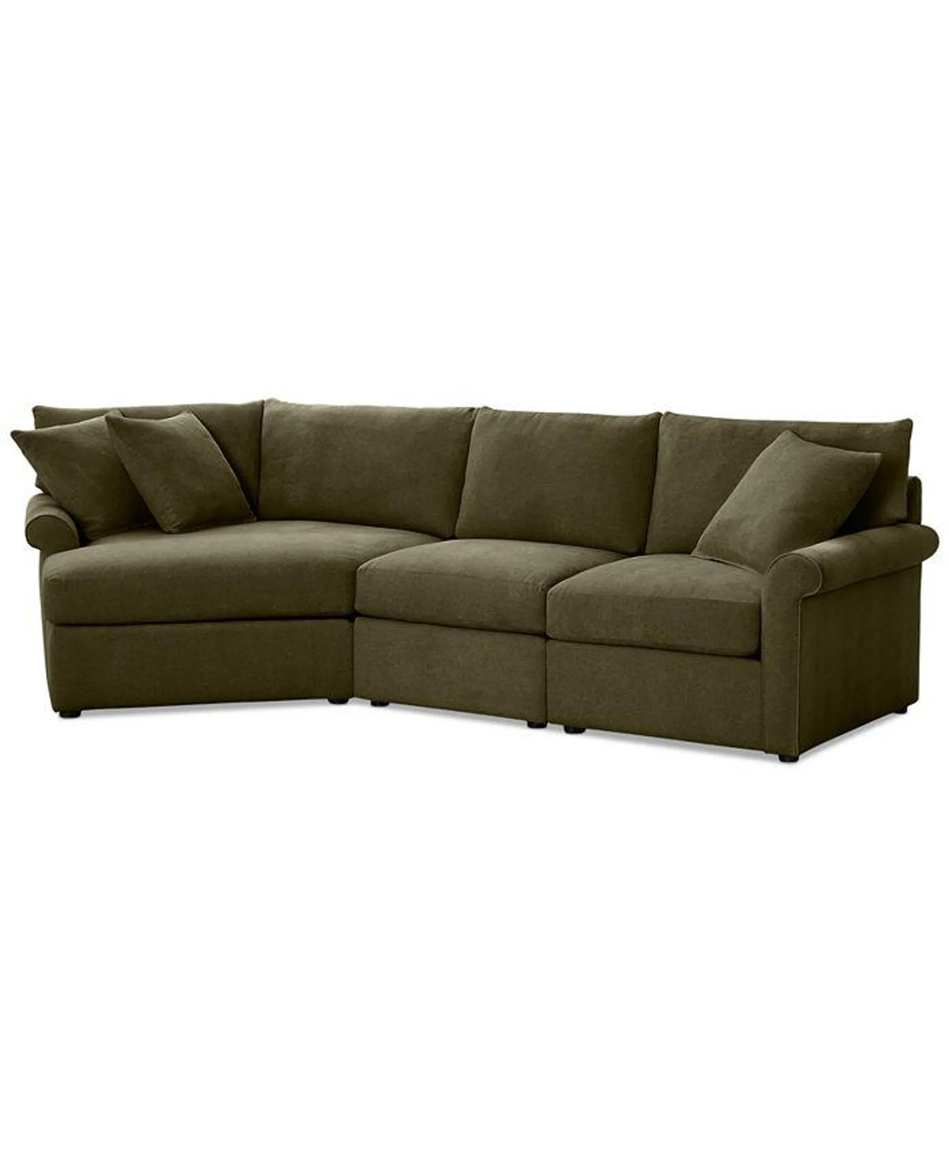 Wrenley 131" 3-Pc. Fabric Modular Cuddler Chaise Sectional Sofa, Created for Macy's